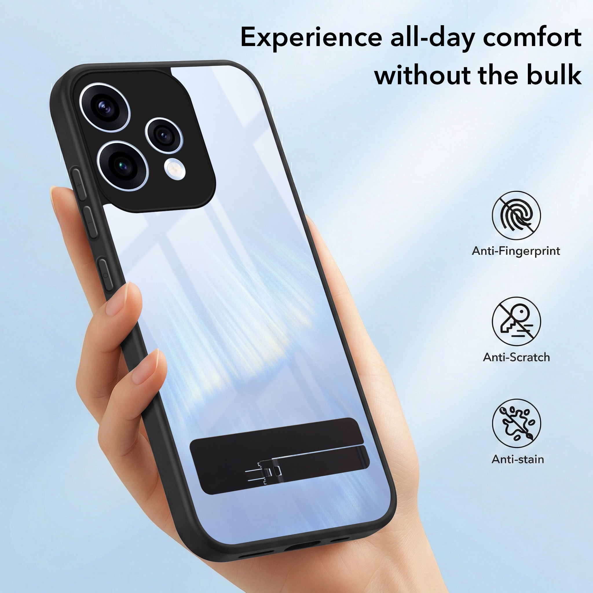 For Oppo Reno15 5G | Oppo Reno 15 5G Back Cover Case (Built-in Stand | Lifetime Anti Yellow | Kickstand Shockproof | Camera Protection | MagSafe Compatible)