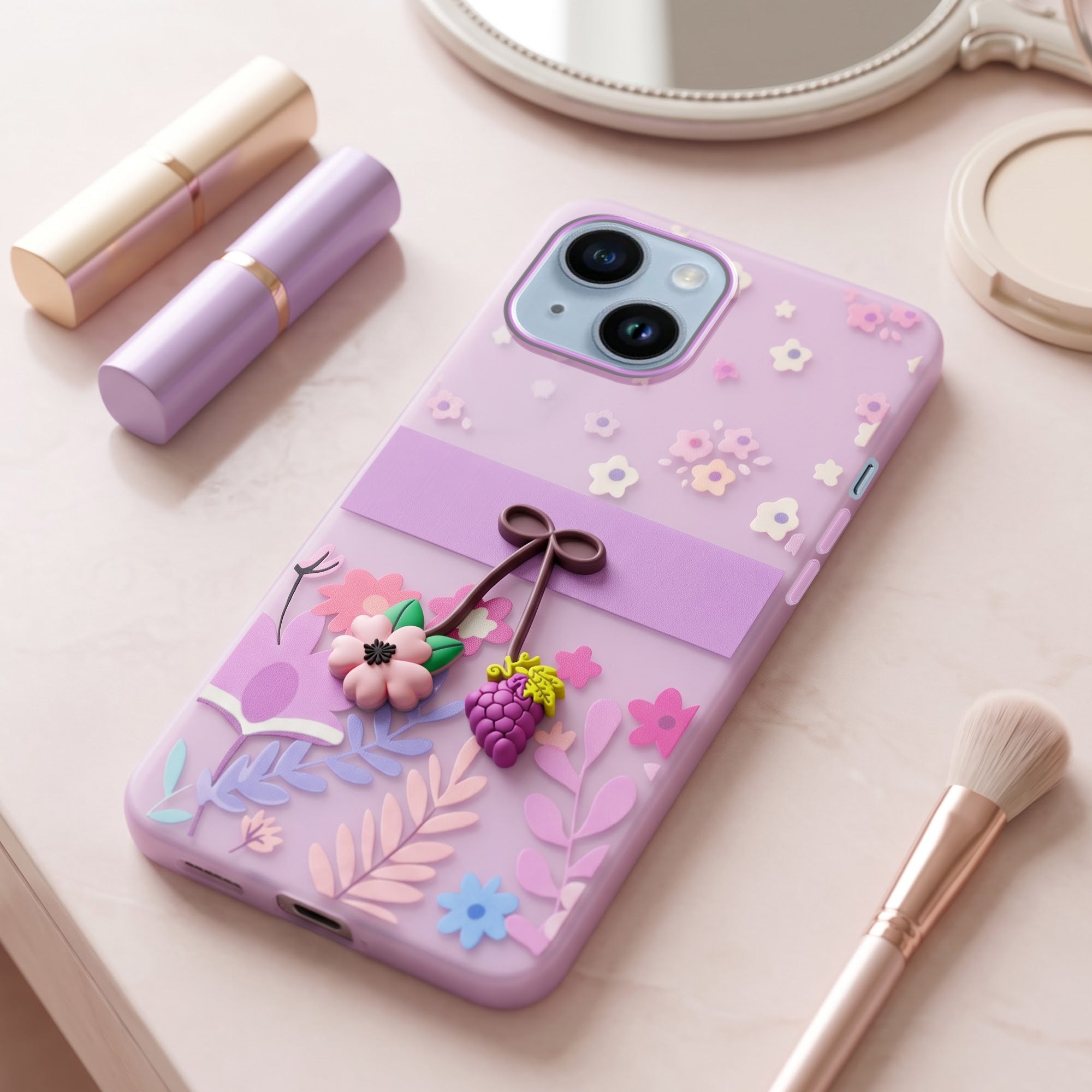 For Apple iPhone 14 Back Cover Case (3D Cute Cartoons | Hard Back Side Soft | Matte Premium Finish | HD Printing)