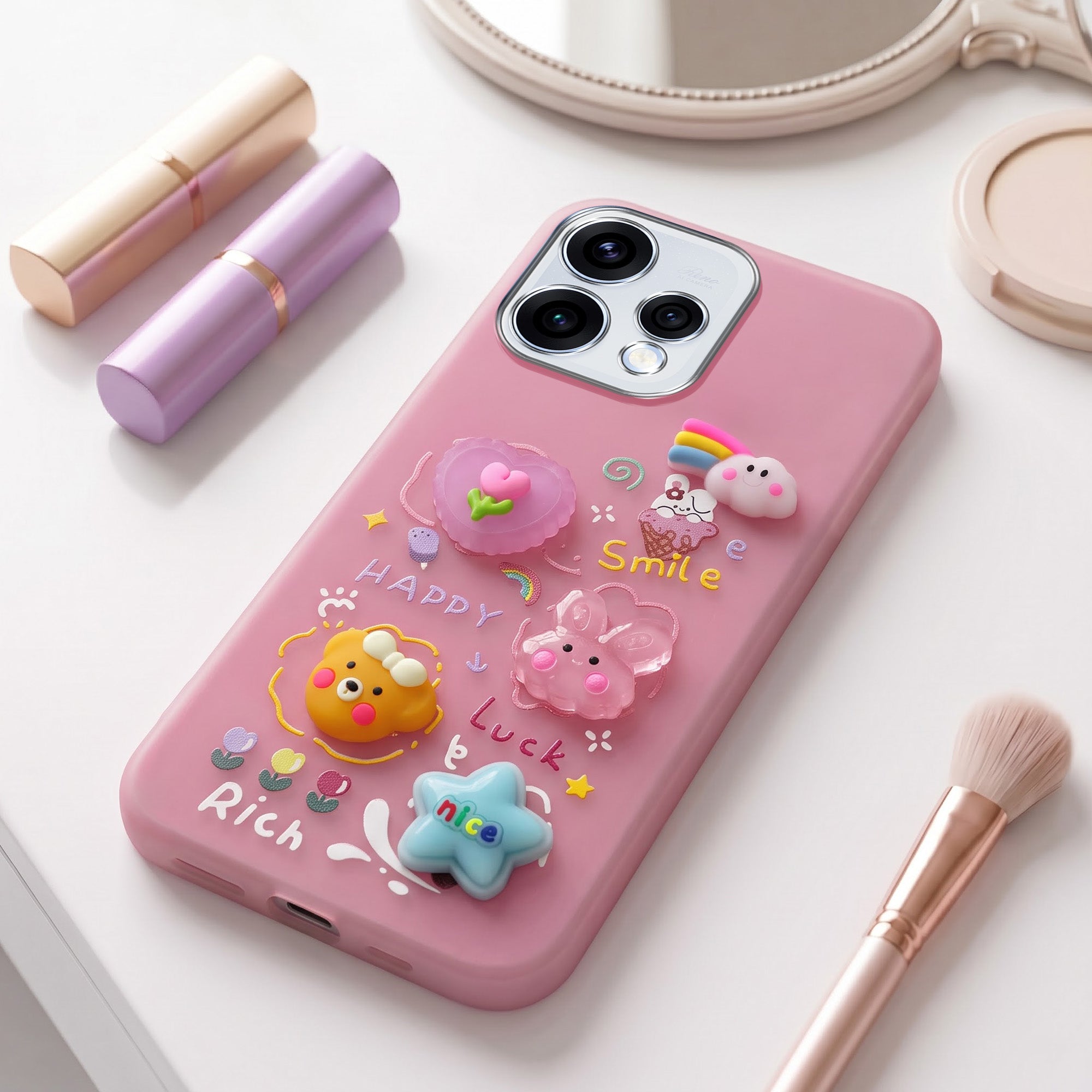 For Oppo Reno15 5G | Oppo Reno 15 5G Back Cover Case (3D Cute Cartoons | Hard Back Side Soft | Matte Premium Finish | HD Printing)