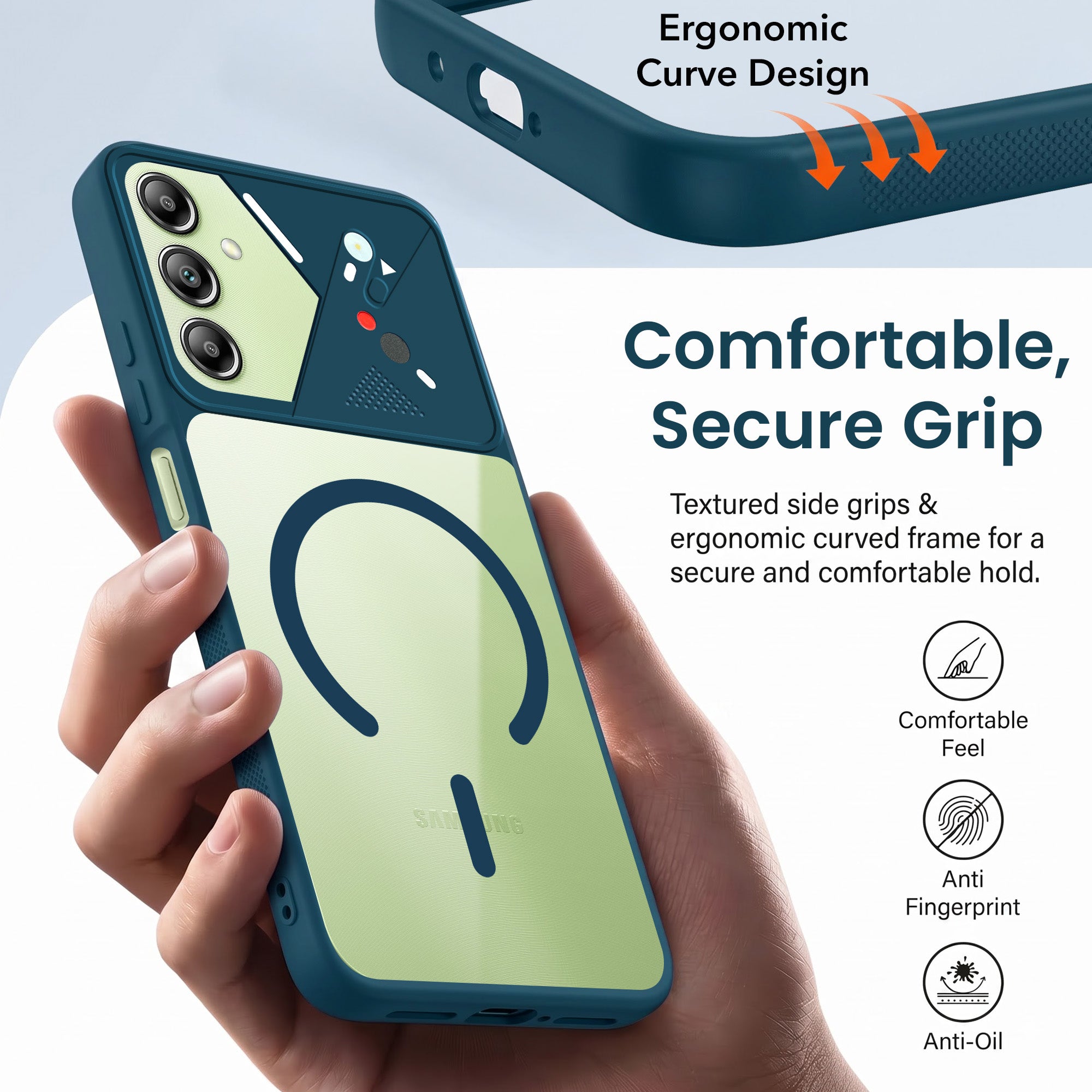 For Samsung Galaxy A14 4G | 5G Back Cover Case Lifetime Anti-Yellow Clear (Camera Protection | Side Grip | Wireless MagSafe Compatible)