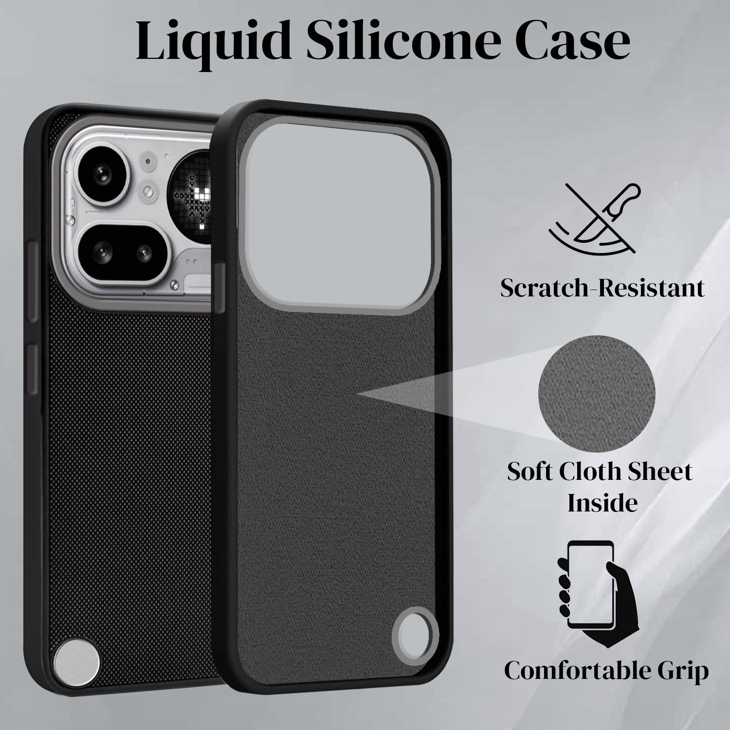 For Nothing Phone 4A Pro 5G Back Cover Case Rubberised (Textured Grip Design | Micro-Fiber Cloth Inside | Slim and Light Weight | Soft Touch and Feel)