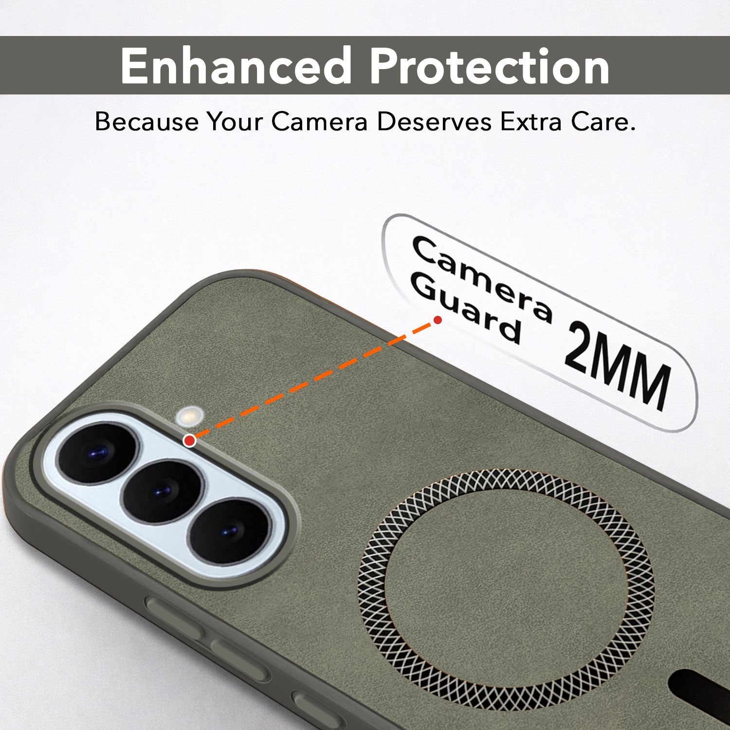 For Samsung Galaxy S26 5G Back Cover Case Leather Finish (MagSafe Compatible Wireless Charging | Soft Touch | Camera Bump Protection)