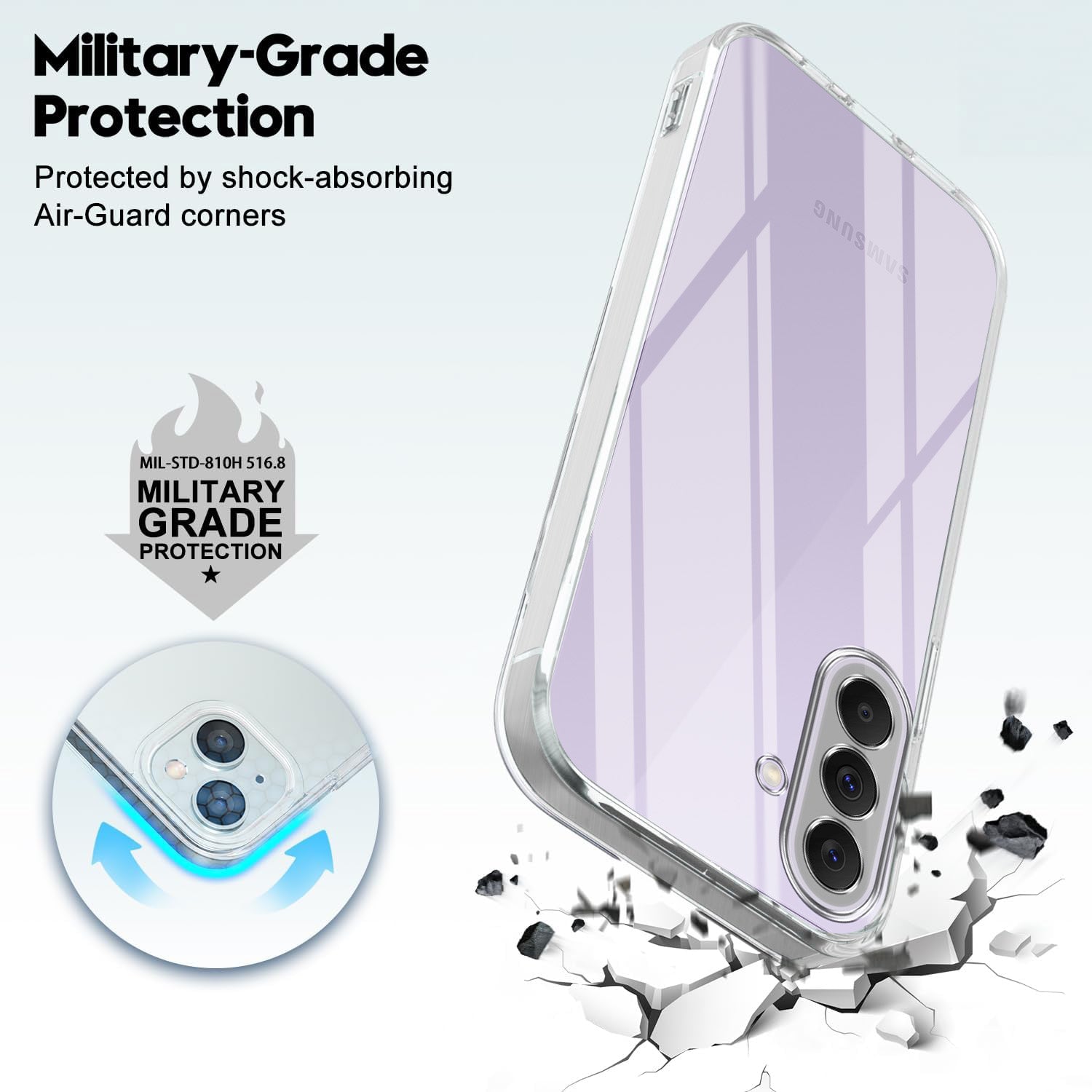 For Samsung Galaxy A37 5G Back Cover Case Silicone (Clear Shockproof Case with Camera Protection | Soft and Flexible | Transparent)