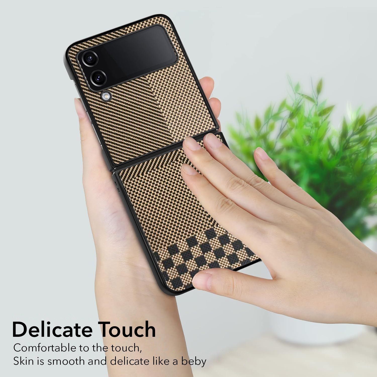 For Samsung Galaxy Z Flip 4 5G Back Flip Case Cover (Craft Printed Design | Hybrid Texture | Inside Microfiber Cloth)