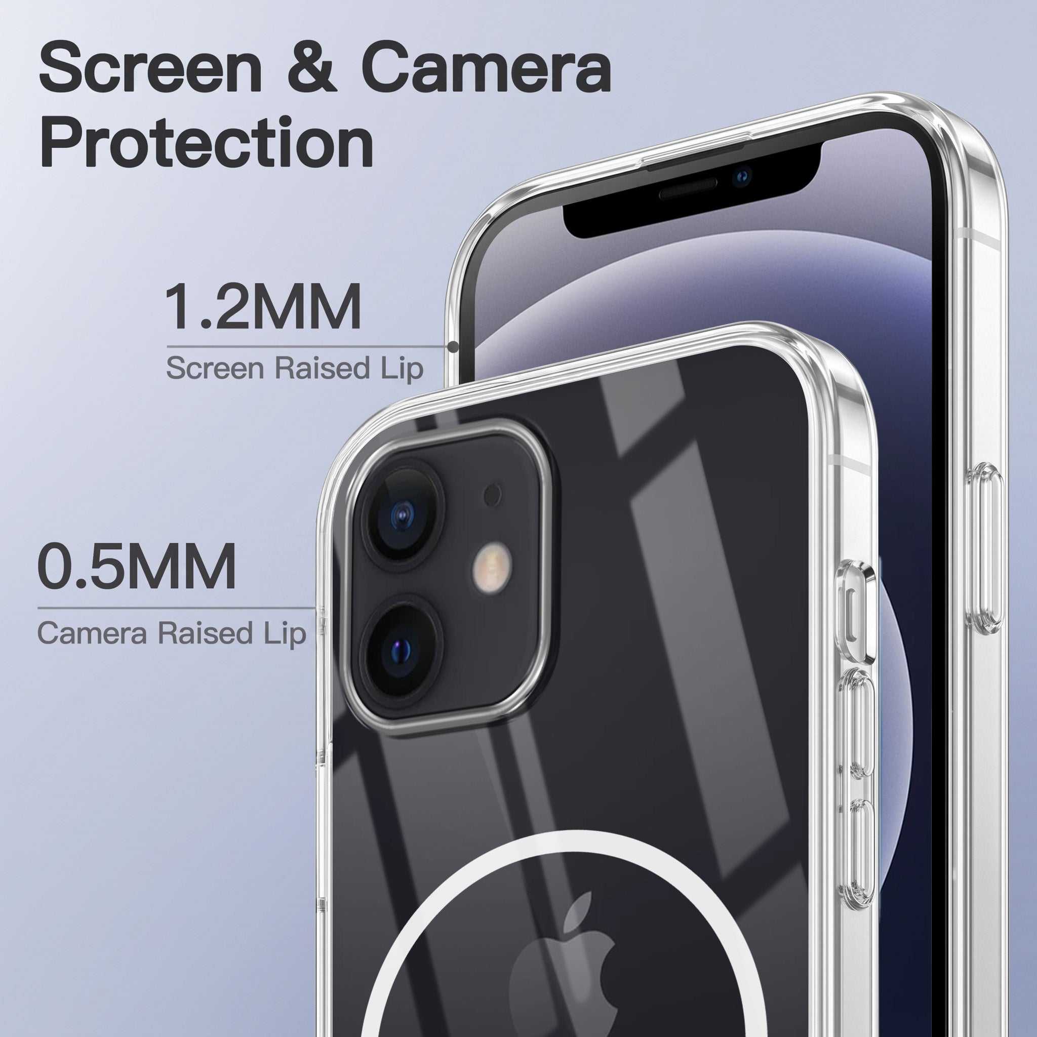 For Apple iPhone 12 Back Case Cover Crystal Anti Yellow (Unbreakable PC | MagSafe Wireless Charging Support |Camera Protection Bump)
