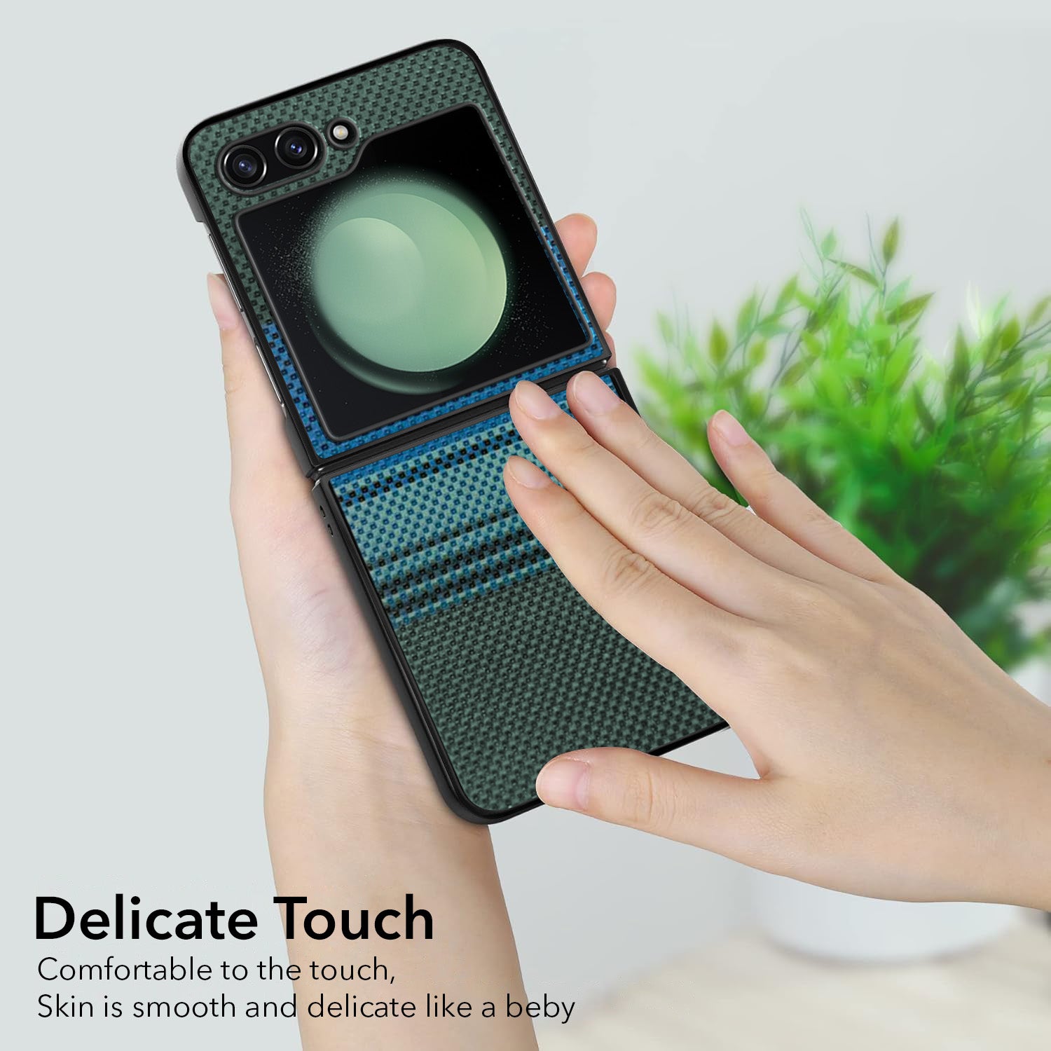 For Samsung Galaxy Z Flip 5 Back Flip Case Cover (Craft Printed Design | Hybrid Texture | Inside Microfiber Cloth)