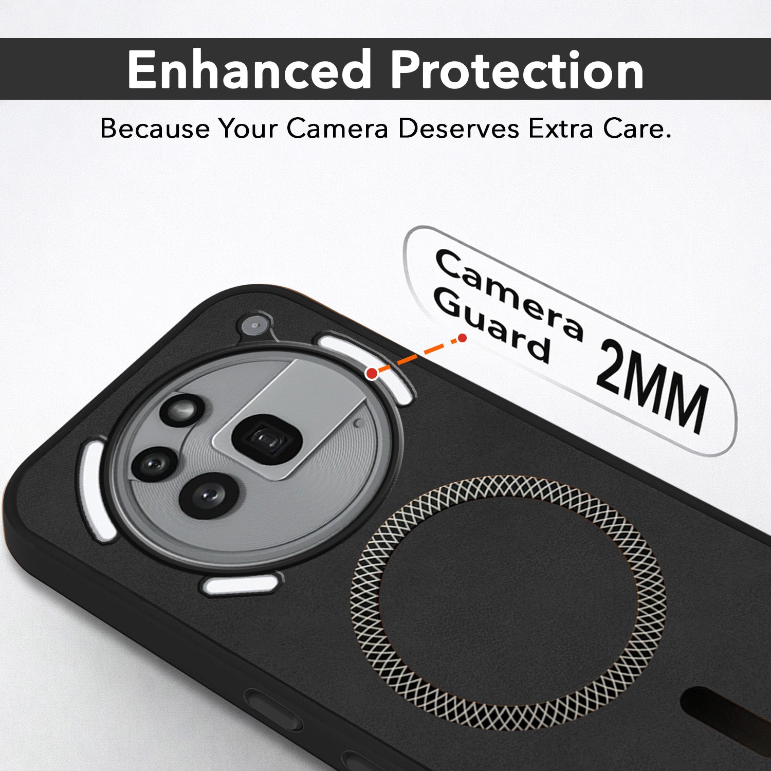 For Nothing Phone 3A Pro 5G Back Cover Case Leather Finish (MagSafe Compatible Wireless Charging | Soft Touch | Camera Bump Protection)