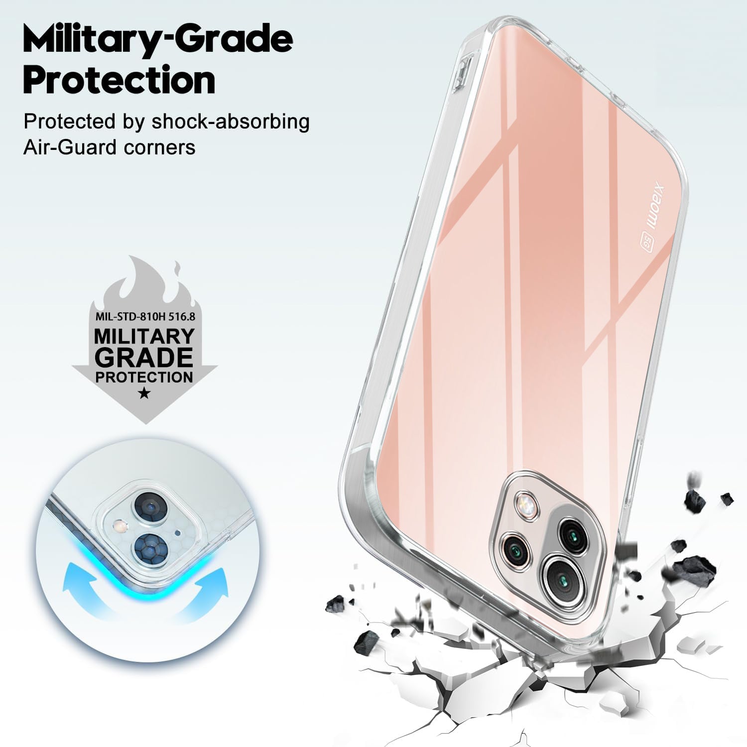 For Xiaomi 11 Lite 5G NE Back Cover (Silicone Clear Shockproof Case with Camera Protection | Soft and Flexible | Transparent)
