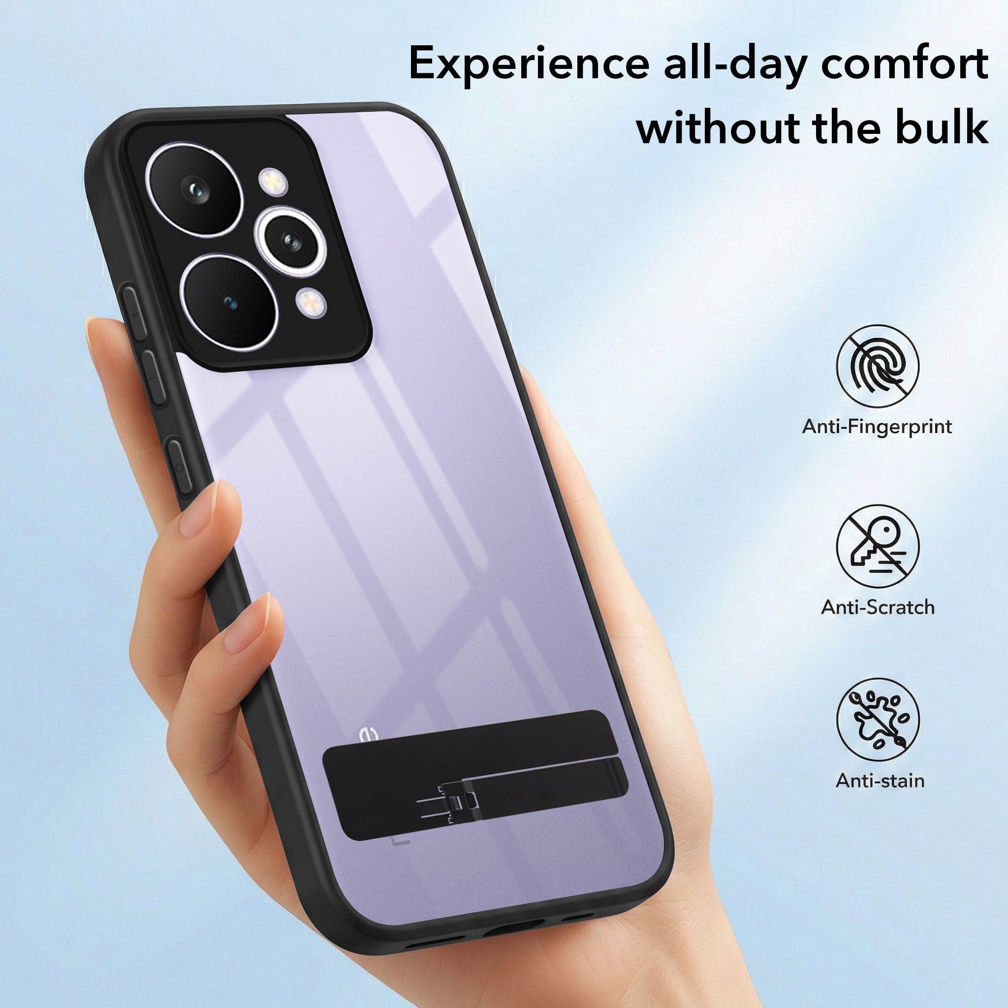 For Realme 15 Pro Back Cover Case (Built-in Stand | Lifetime Anti Yellow | Kickstand Shockproof | Camera Protection | MagSafe Compatible)