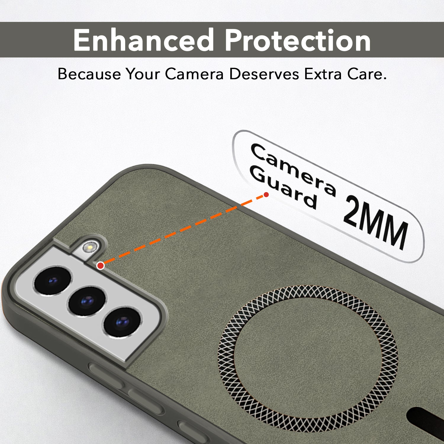For Samsung Galaxy S22 Back Cover Case Leather Finish (MagSafe Compatible Wireless Charging | Soft Touch | Camera Bump Protection)