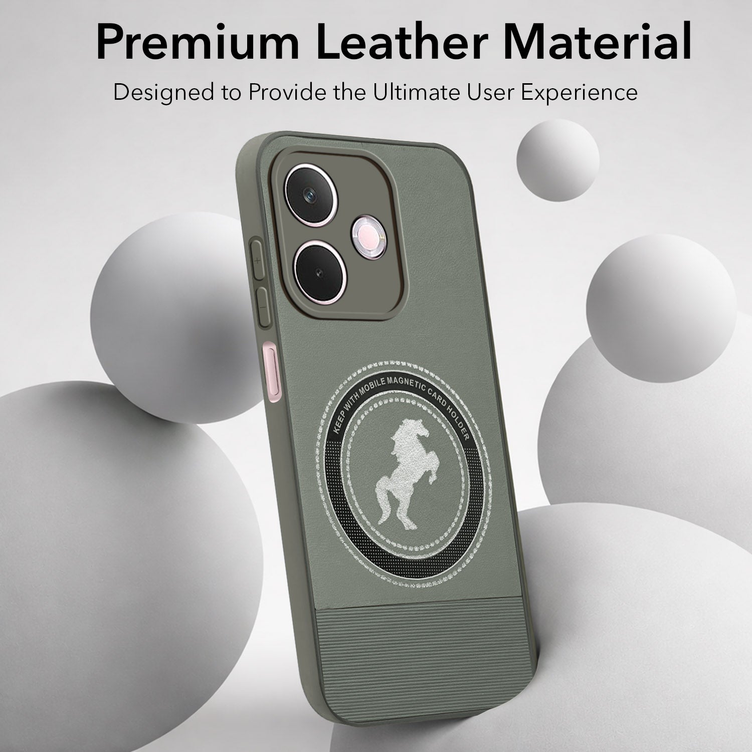 For Oppo A5 Pro Back Cover Case PU Leather Finish (Professional Minimalist Texture | MagSafe Compatile | Camera Protection | Sleek Sober Formal)