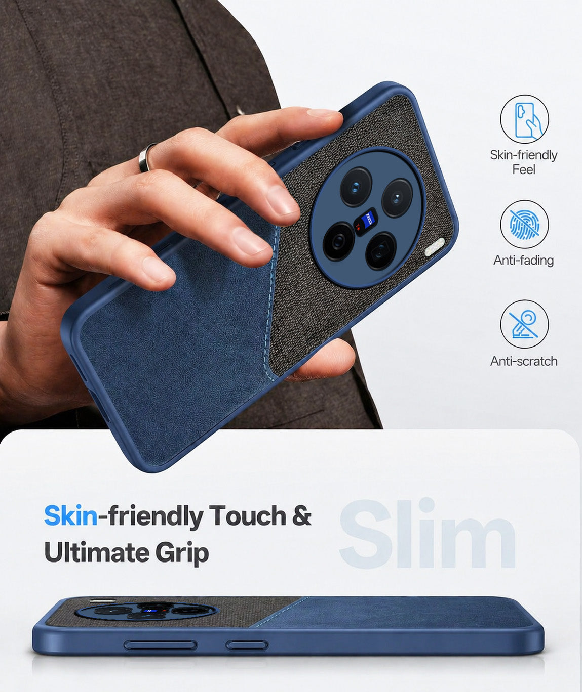 For Vivo X200 Back Cover Case (Dual PU Leather Stitch | Professional Minimalist | Soft and Flexible)