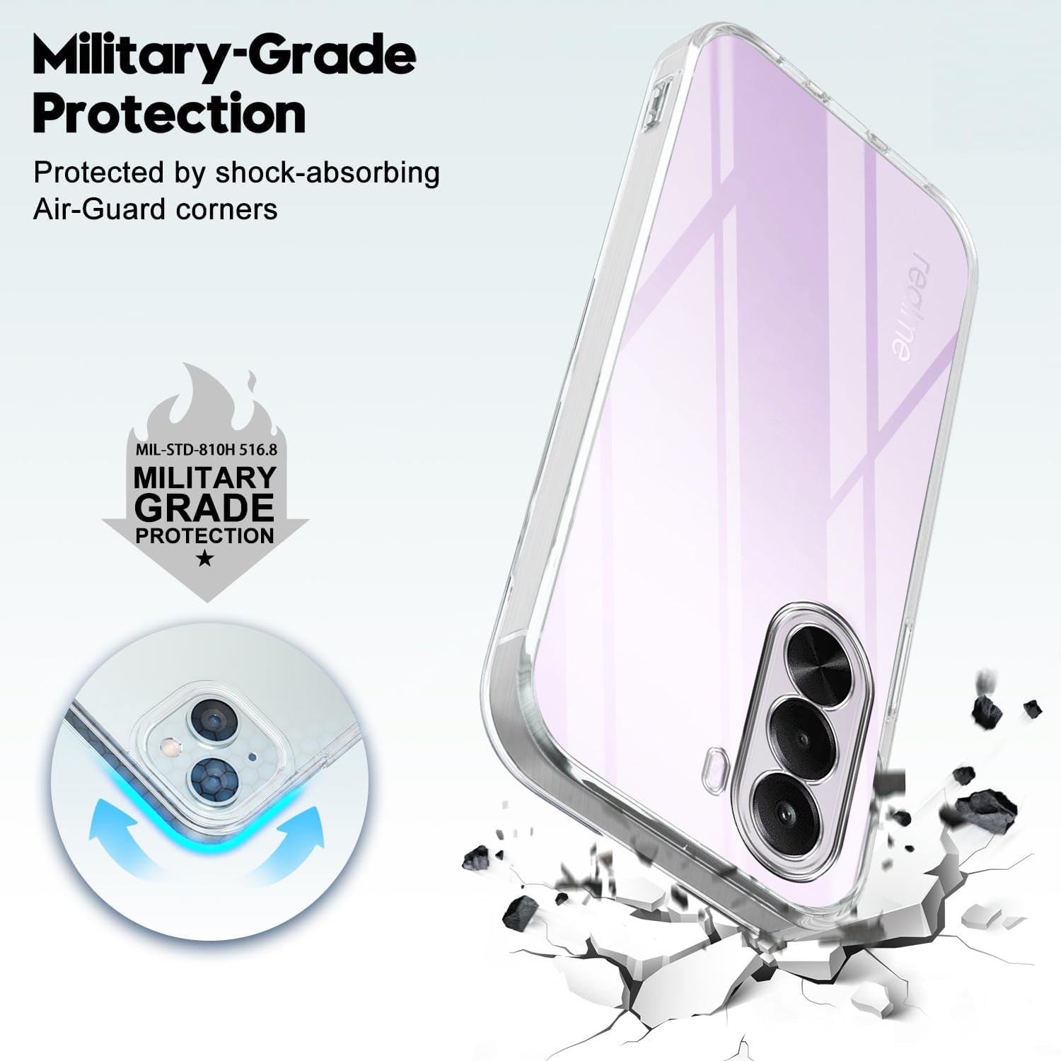 For Realme P4x Back Cover Case Silicone (Clear Shockproof Case with Camera Protection | Soft and Flexible | Transparent)