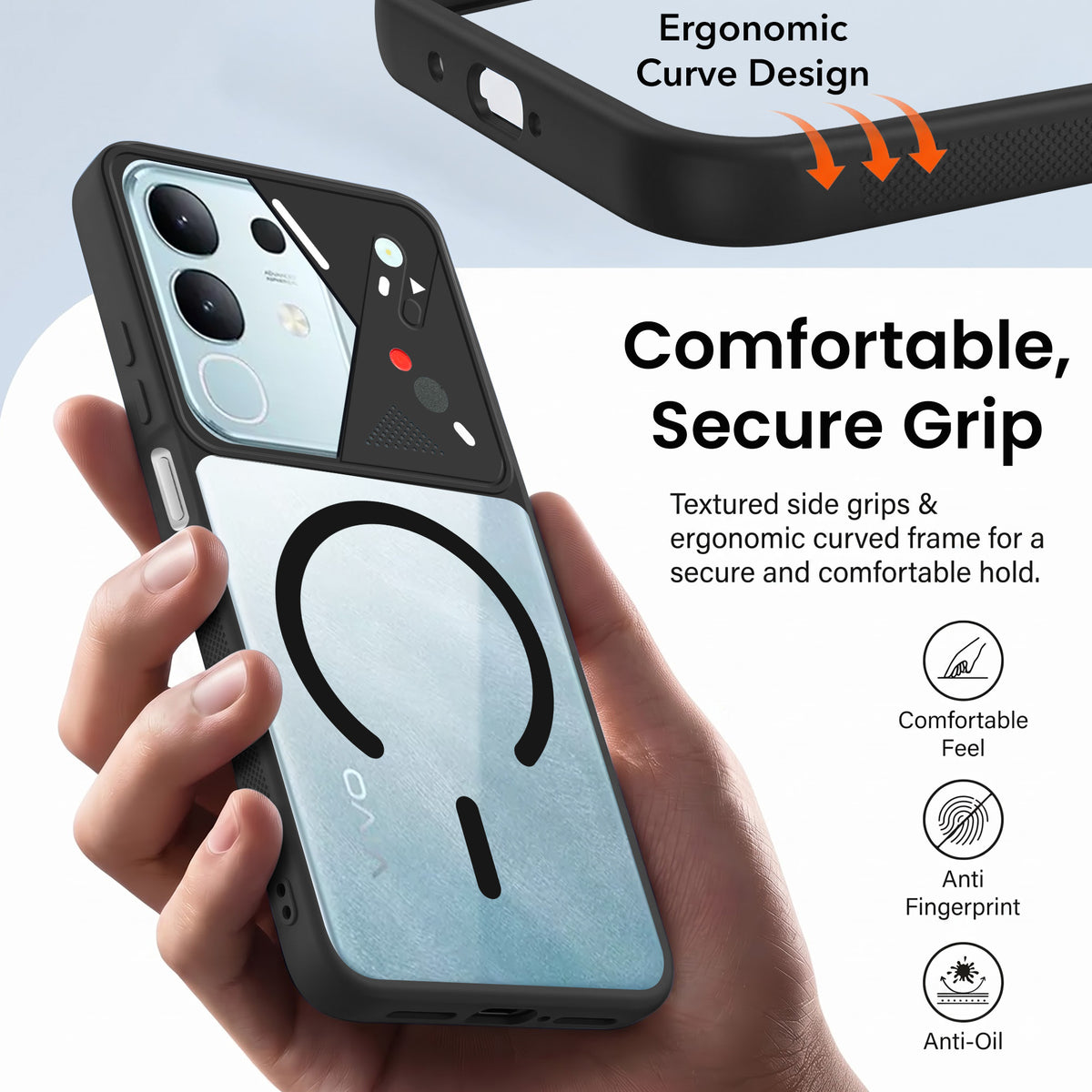 For Vivo T4x | Vivo Y31 Pro Back Cover Case Lifetime Anti-Yellow Clear (Camera Protection | Side Grip | Wireless MagSafe Compatible)