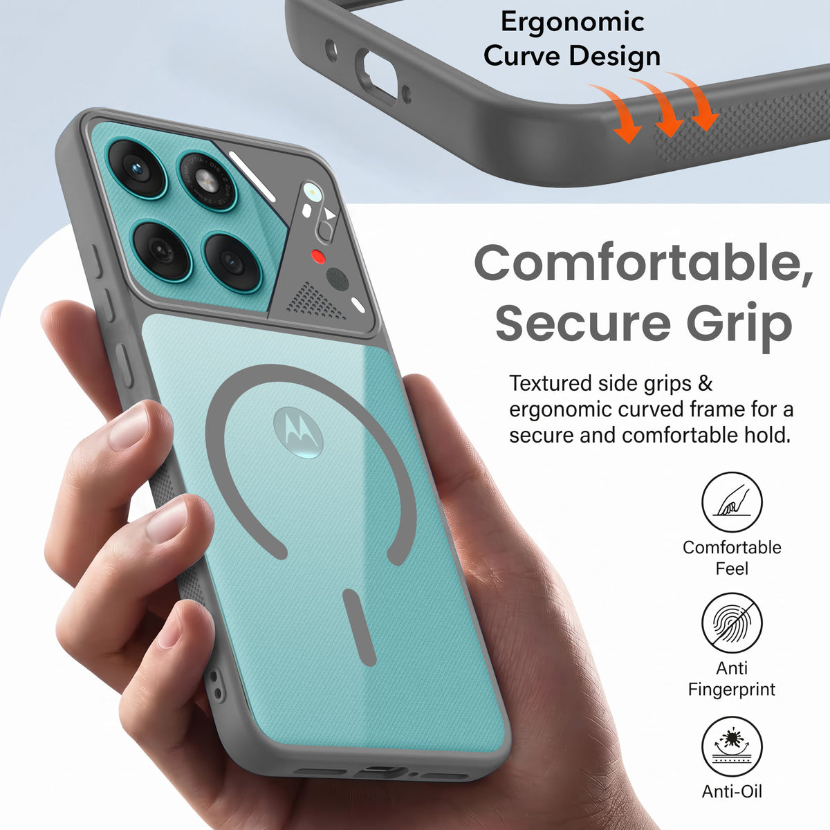 For Motorola Moto Edge 60 Fusion Back Cover Case Lifetime Anti-Yellow Clear (Camera Protection | Side Grip | Wireless MagSafe Compatible)