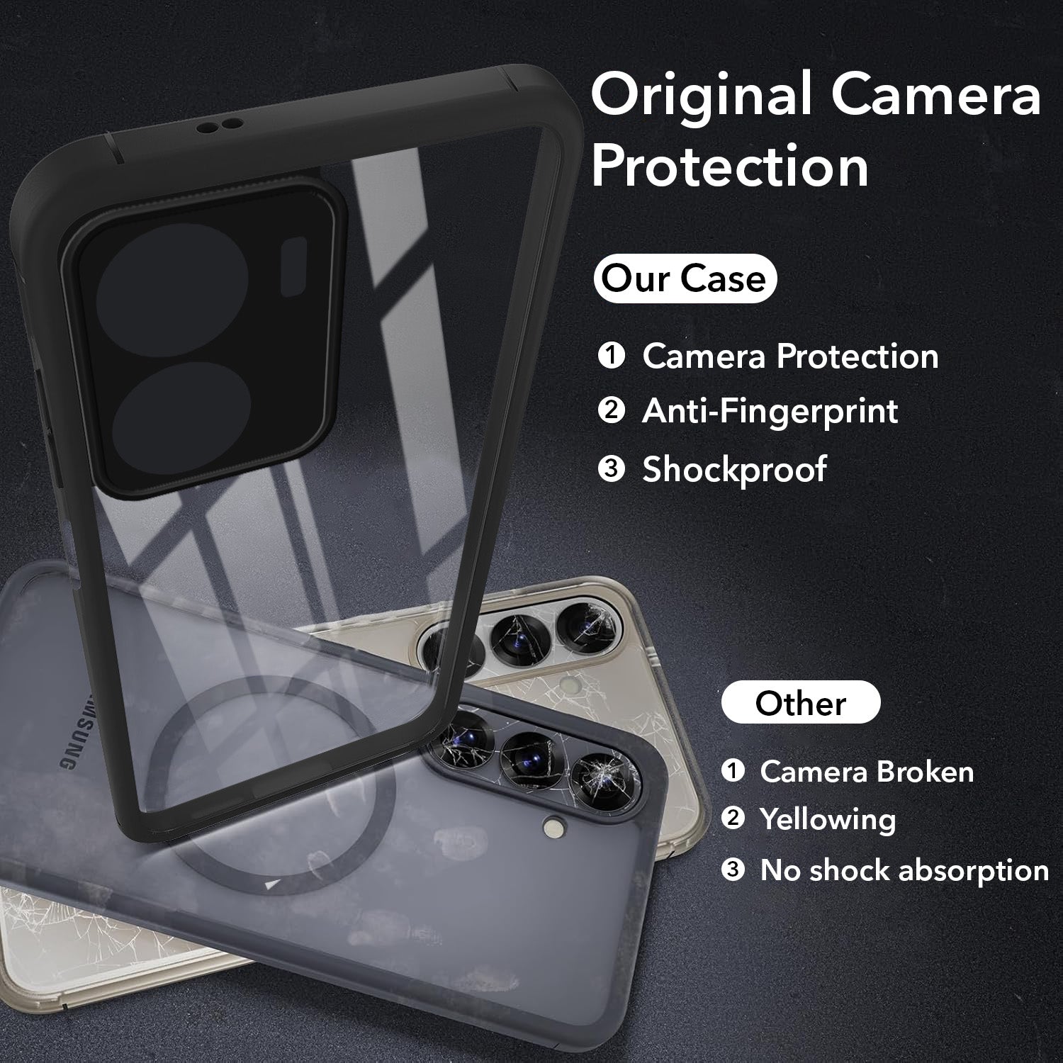 For Vivo T2x Back Cover Case Ultra-Hybrid (Lifetime Anti Yellow | Anti Scratch | Crystal Clear Shockproof)