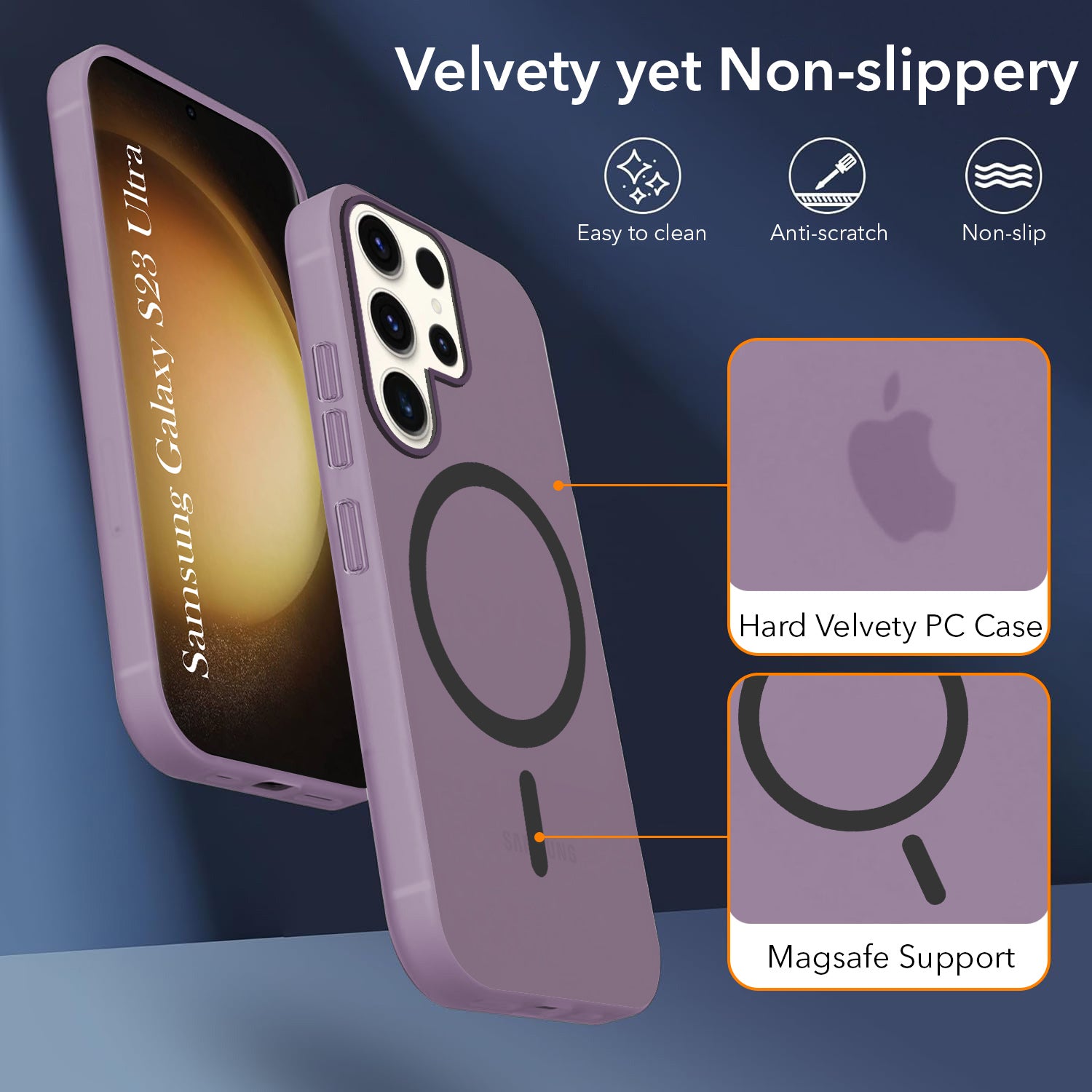 For Samsung Galaxy S23 Ultra Back Cover Case (Frosted Matte Feel | MagSafe Compatible Wireless Charging | Polycarbonate Material)