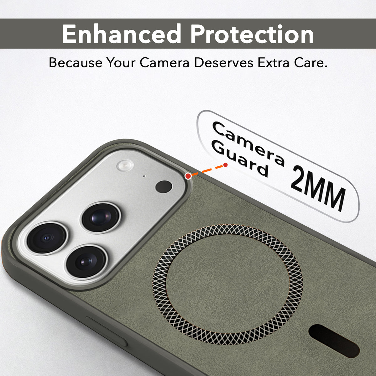 For Apple iPhone 18 Pro Back Cover Case Leather Finish (MagSafe Compatible Wireless Charging | Soft Touch | Camera Bump Protection)