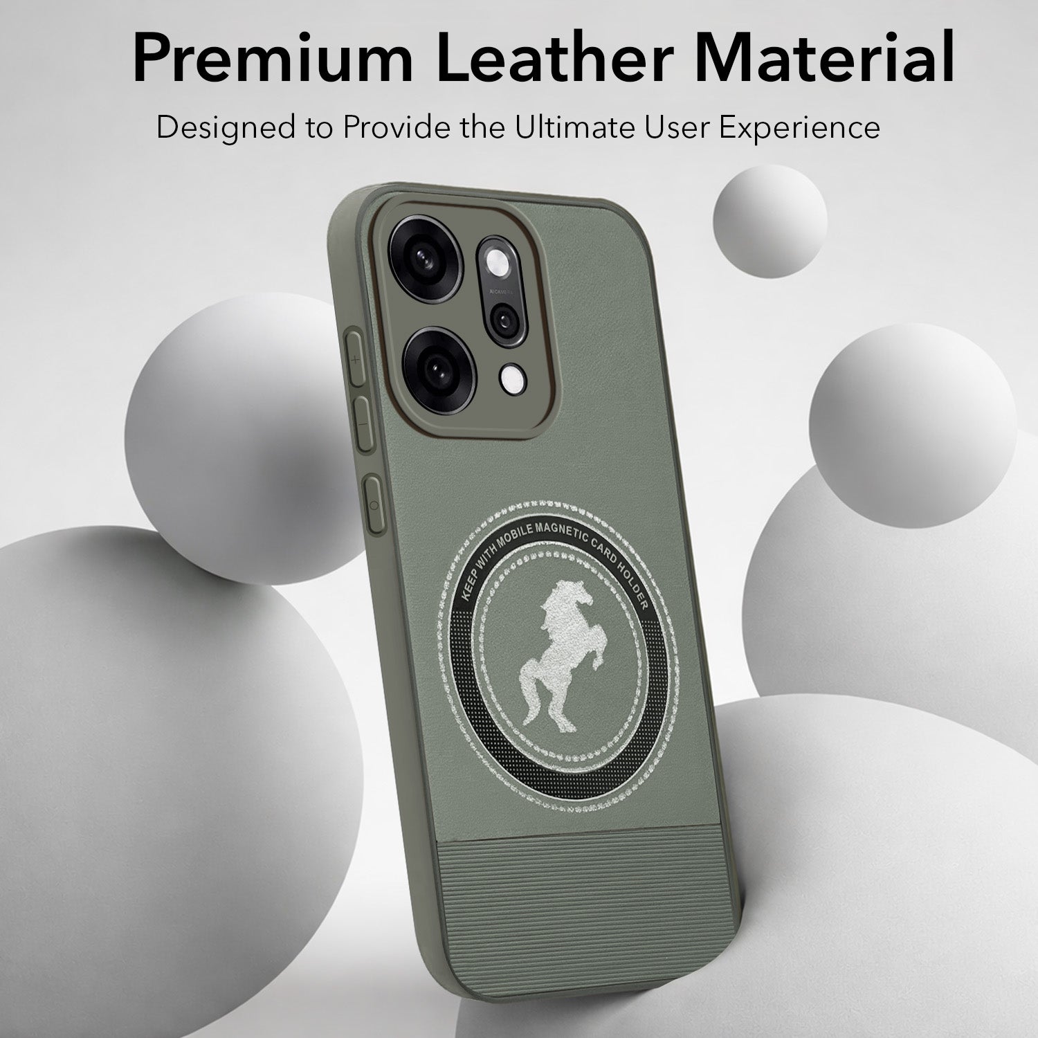 For Oppo Reno14 Pro 5G | Oppo Reno 14 Pro 5G Back Cover Case PU Leather Finish (Professional Minimalist Texture | MagSafe Compatile | Camera Protection | Sleek Sober Formal)
