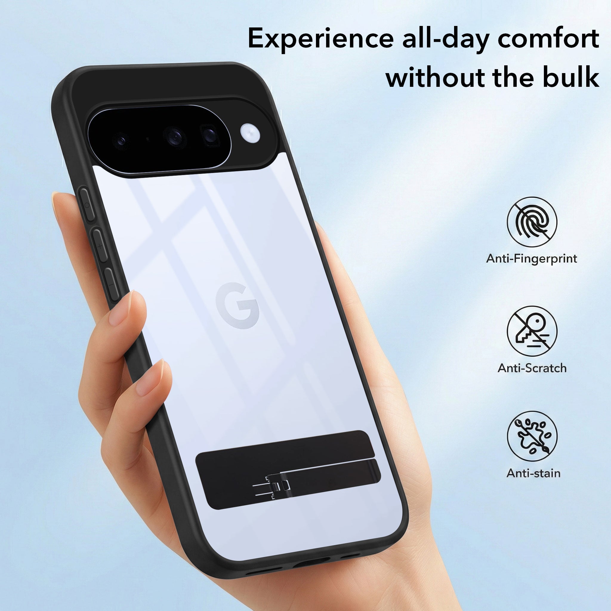 For Google Pixel 10 Back Cover Case (Built-in Stand | Lifetime Anti Yellow | Kickstand Shockproof | Camera Protection | MagSafe Compatible)