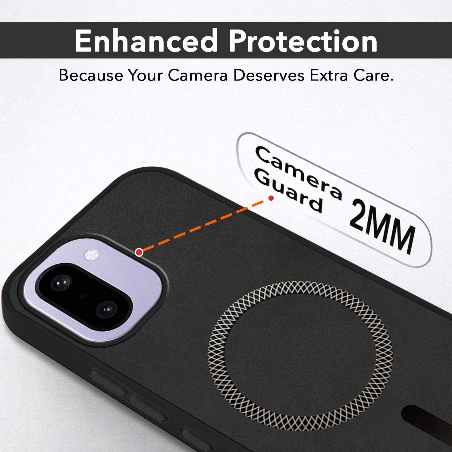 For OnePlus 15R Back Cover Case Leather Finish (MagSafe Compatible Wireless Charging | Soft Touch | Camera Bump Protection)