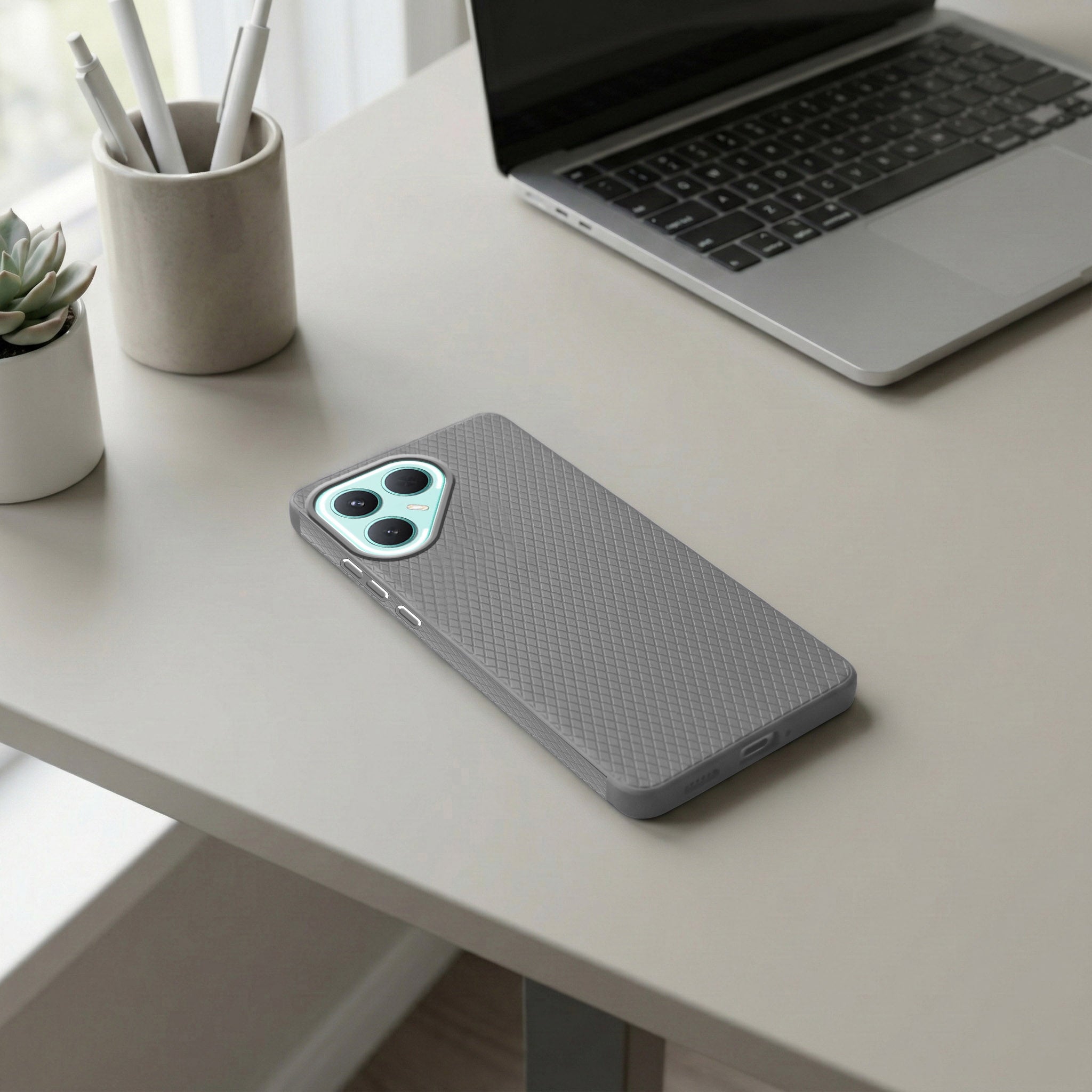 For Tecno Pova 7 Pro 5G Back Cover Case Liquid Silicone (Camera Protection | Side Grip Texture | Soft and Flexible)