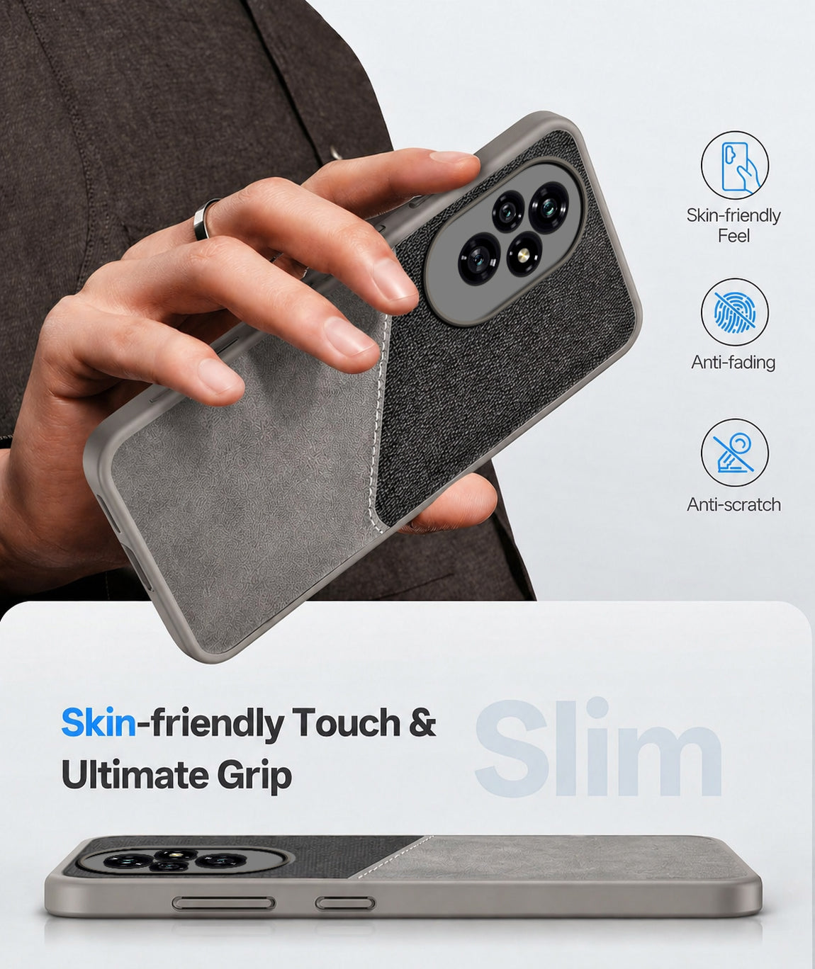 For Honor 200 5G Back Cover Case (Dual PU Leather Stitch | Professional Minimalist | Soft and Flexible)