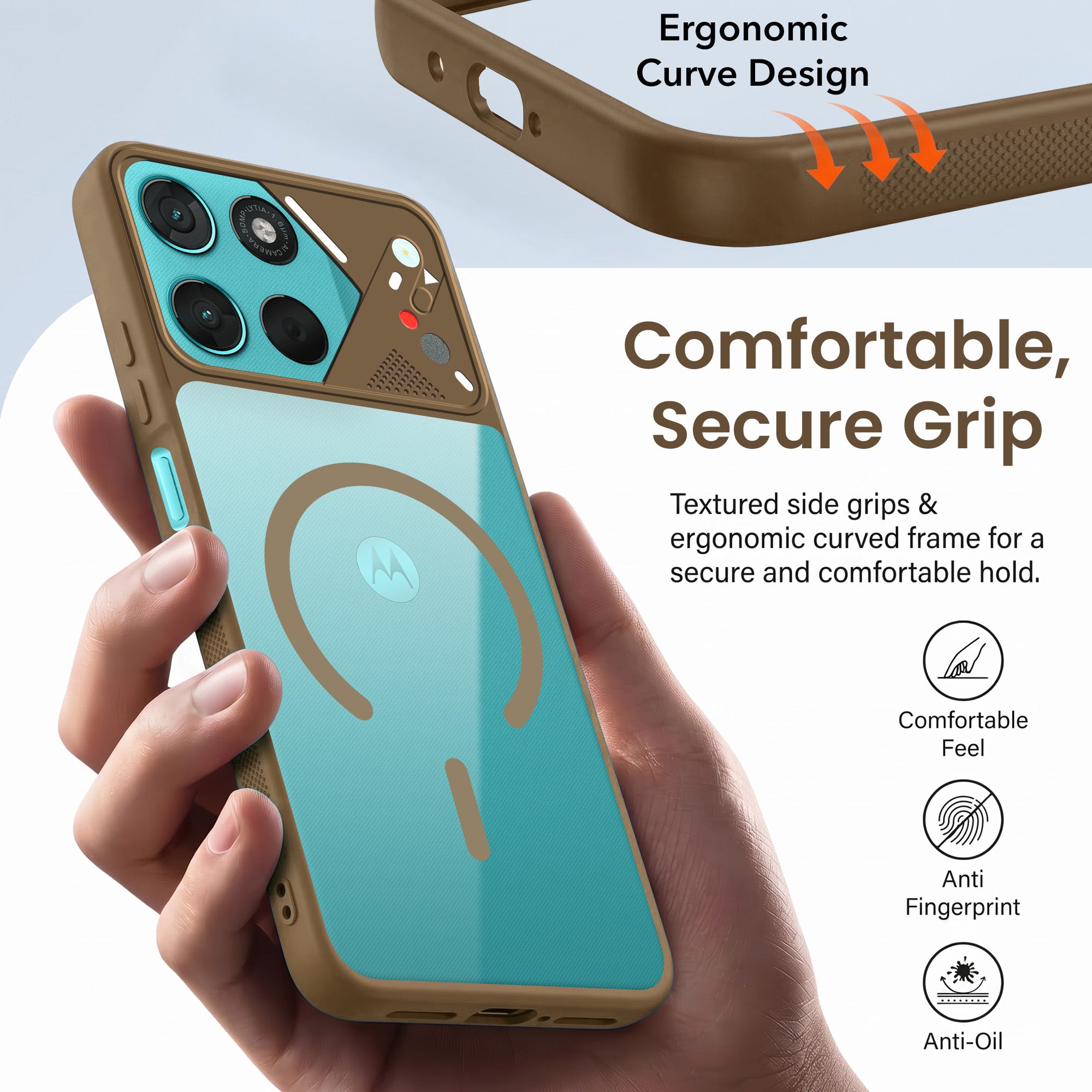 For Motorola Moto G67 Power | G57 Power Back Cover Case Lifetime Anti-Yellow Clear (Camera Protection | Side Grip | Wireless MagSafe Compatible)