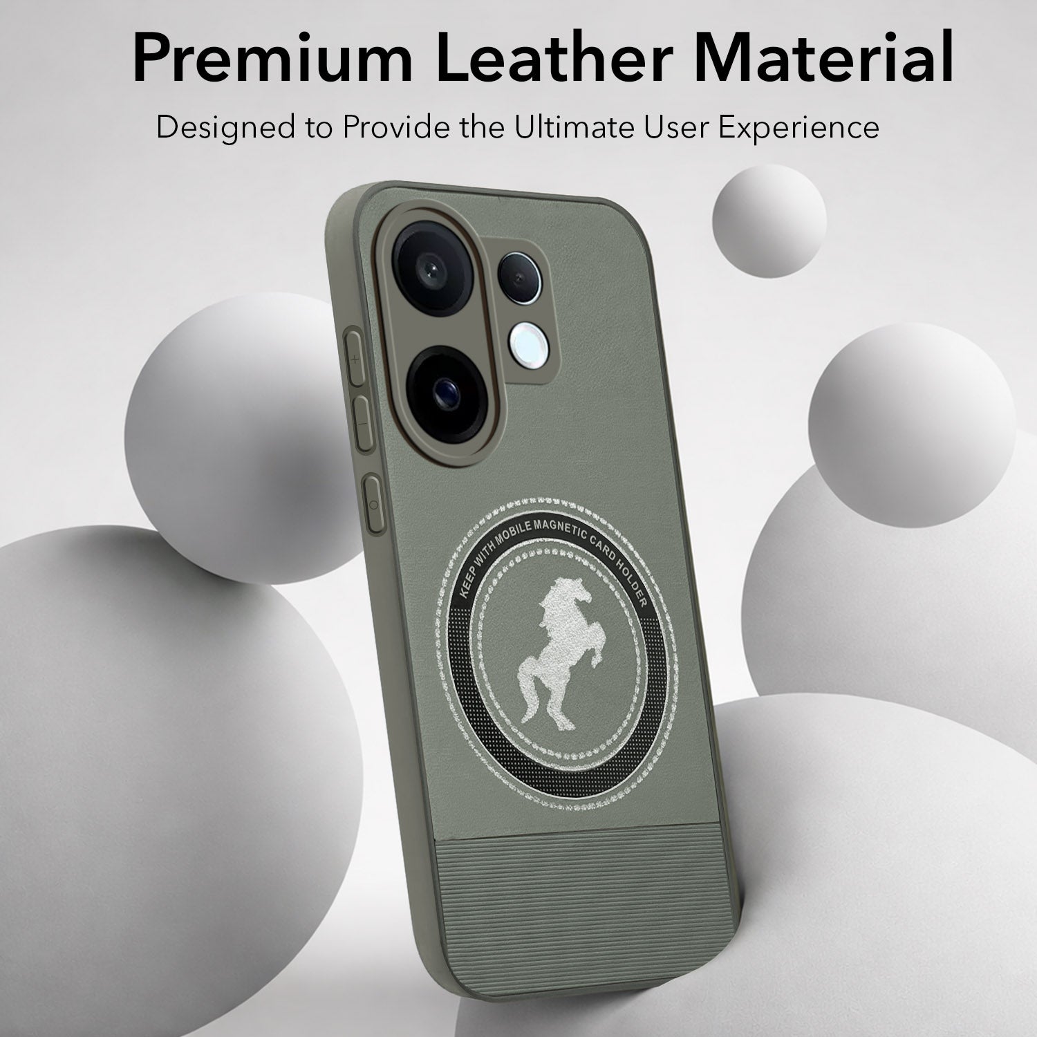 For Vivo X200 FE Back Cover Case PU Leather Finish (Professional Minimalist Texture | MagSafe Compatile | Camera Protection | Sleek Sober Formal)