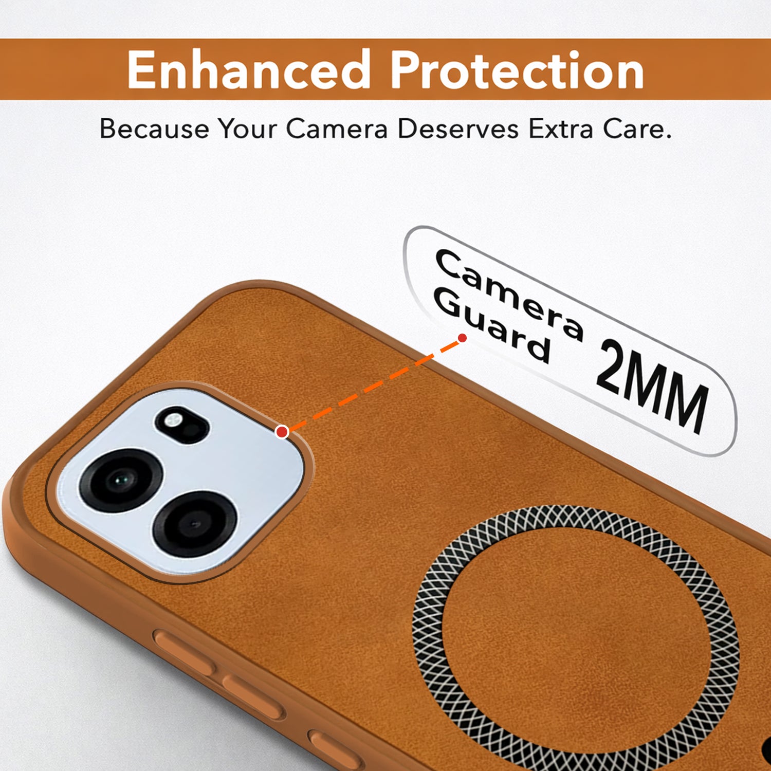 For Oneplus Nord CE 6 Back Cover Case Leather Finish (MagSafe Compatible Wireless Charging | Soft Touch | Camera Bump Protection)