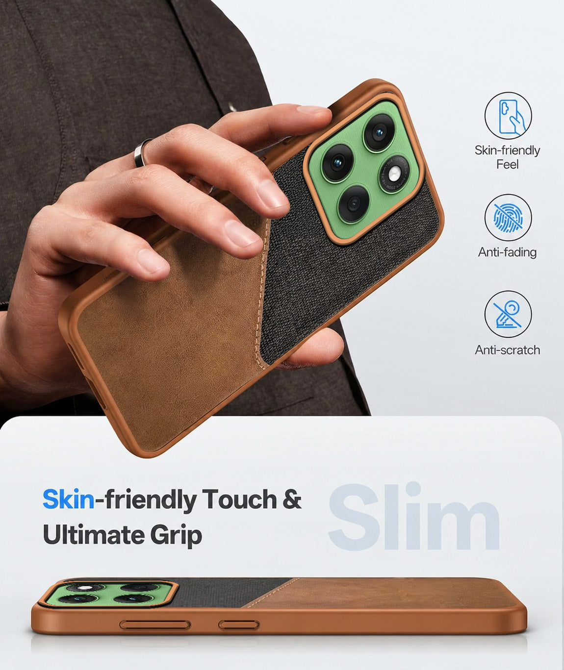 For Motorola Moto Edge 60 Back Cover Case (Dual PU Leather Stitch | Professional Minimalist | Soft and Flexible)