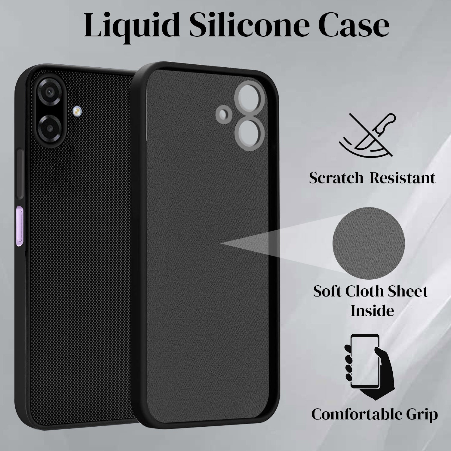 For Samsung Galaxy M17e Back Cover Case Rubberised (Textured Grip Design | Micro-Fiber Cloth Inside | Slim and Light Weight | Soft Touch and Feel)