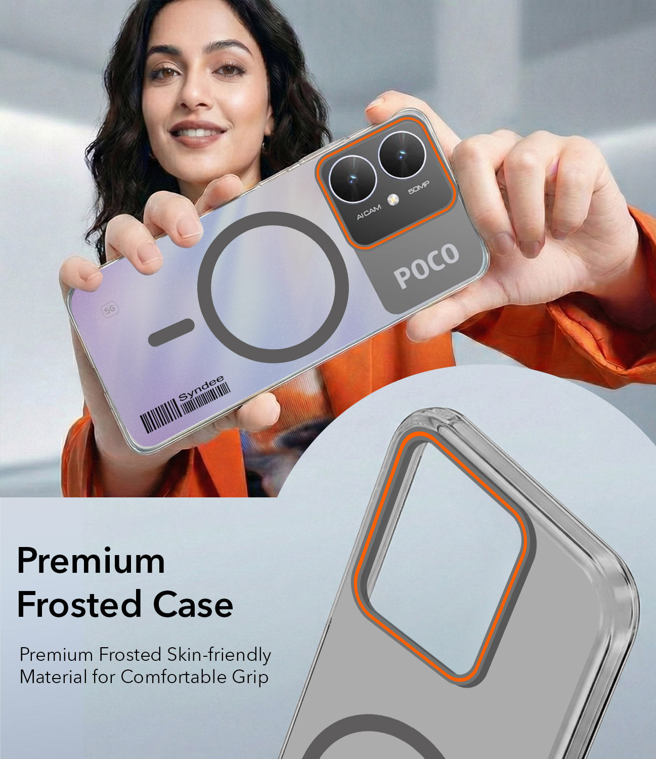 For Poco M6 5G Back Cover Case (Soft Touch | Camera Bump Protection | MagSafe Compatible | Matte Finish)