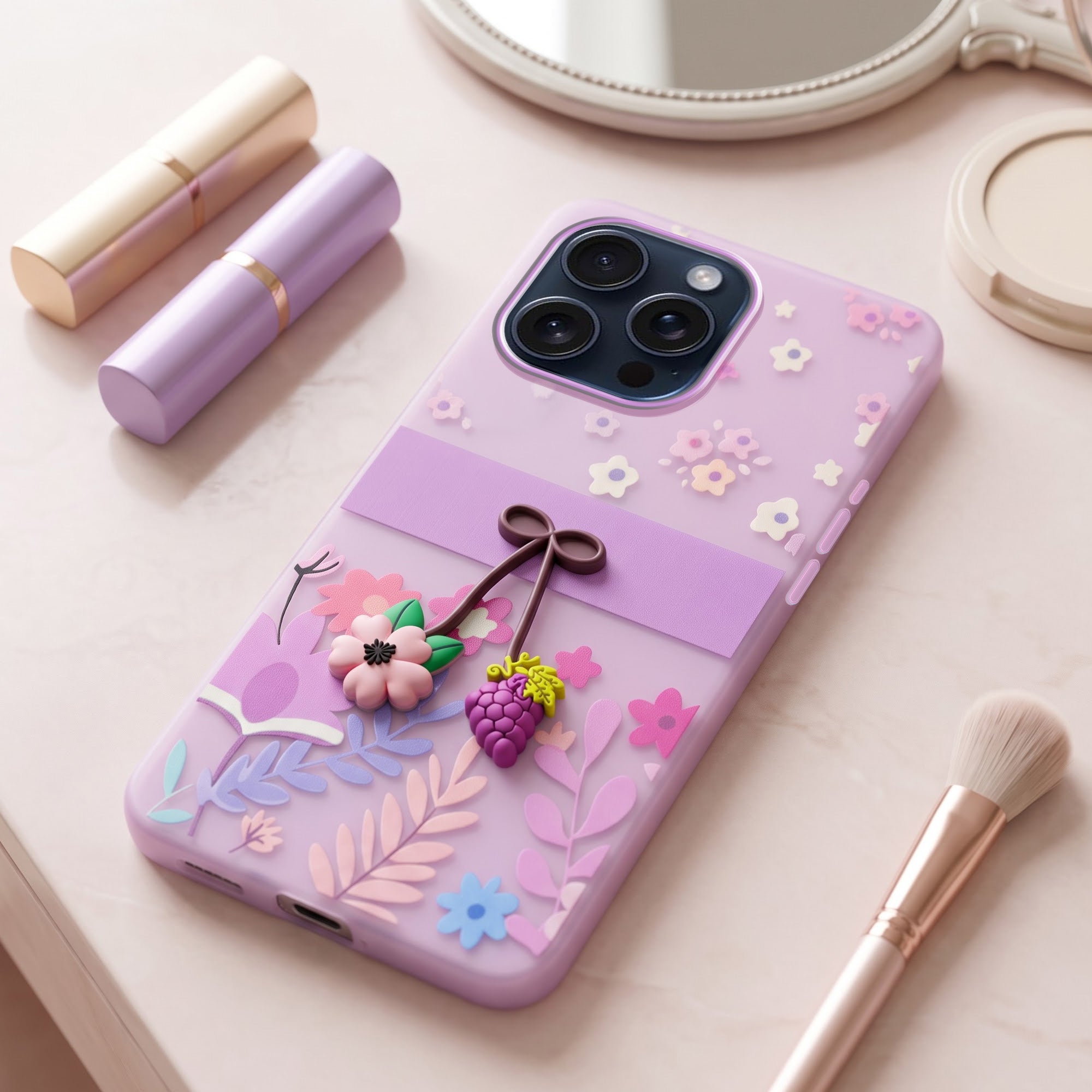 For Apple iPhone 15 Pro Max Back Cover Case (3D Cute Cartoons | Hard Back Side Soft | Matte Premium Finish | HD Printing)