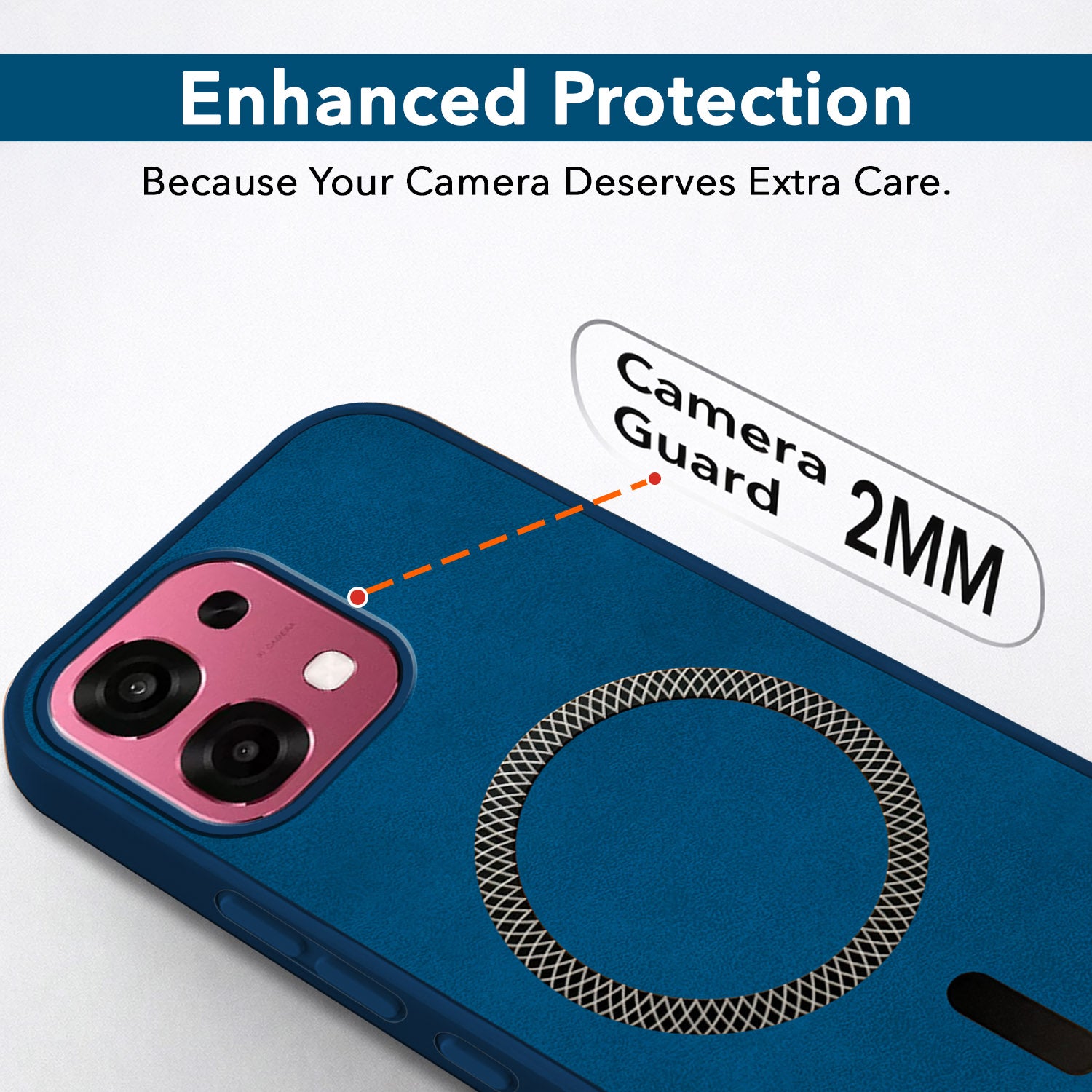 For Oppo F31 5G | Oppo F33 5G Back Cover Case Leather Finish (MagSafe Compatible Wireless Charging | Soft Touch | Camera Bump Protection)