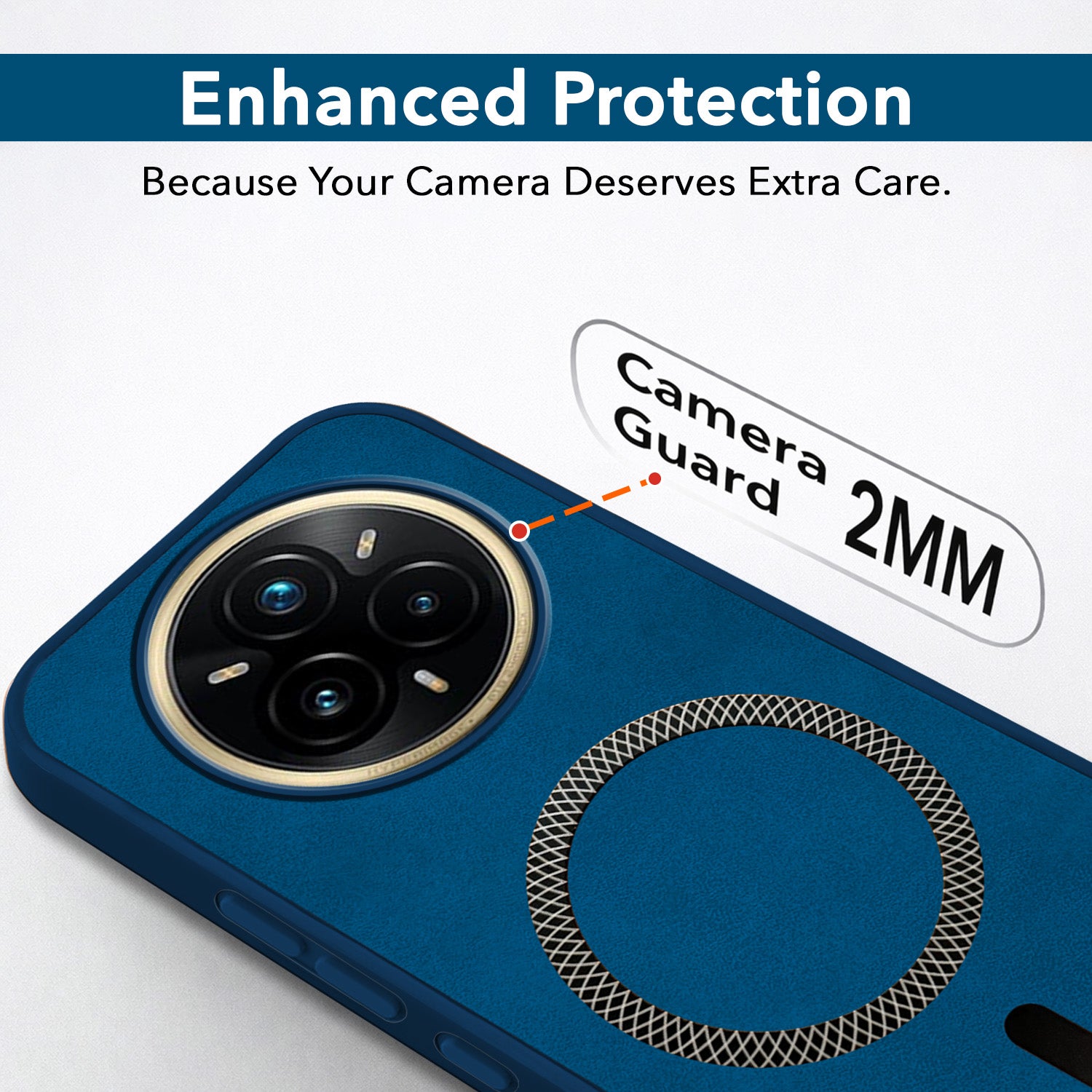 For Realme 14 Pro Plus 5G Back Cover Case Leather Finish (MagSafe Compatible Wireless Charging | Soft Touch | Camera Bump Protection)