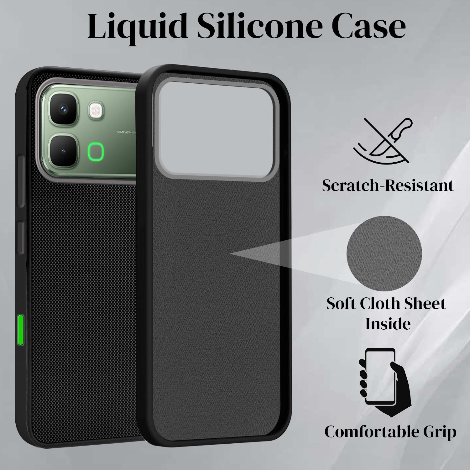 For Infinix Note Edge Back Cover Case Rubberised (Textured Grip Design | Micro-Fiber Cloth Inside | Slim and Light Weight | Soft Touch and Feel)