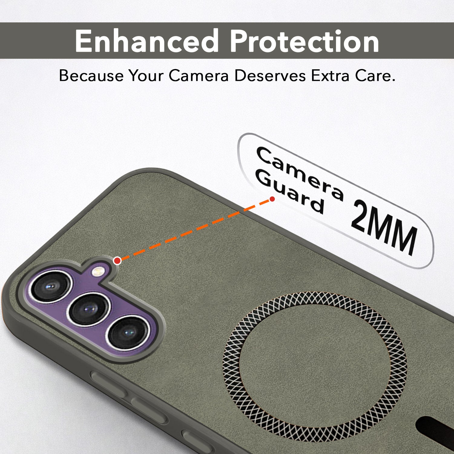 For Samsung Galaxy S23 FE 5G Back Cover Case Leather Finish (MagSafe Compatible Wireless Charging | Soft Touch | Camera Bump Protection)