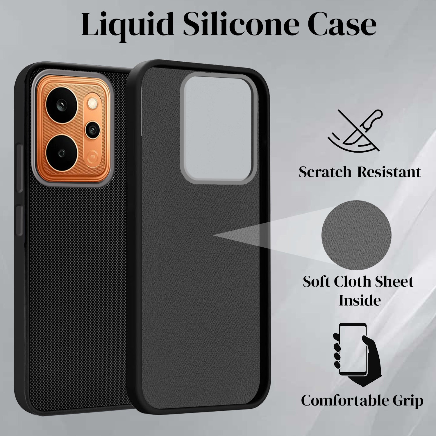 For Realme P4 Power 5G | Realme Narzo Power Back Cover Case Rubberised (Textured Grip Design | Micro-Fiber Cloth Inside | Slim and Light Weight | Soft Touch and Feel)
