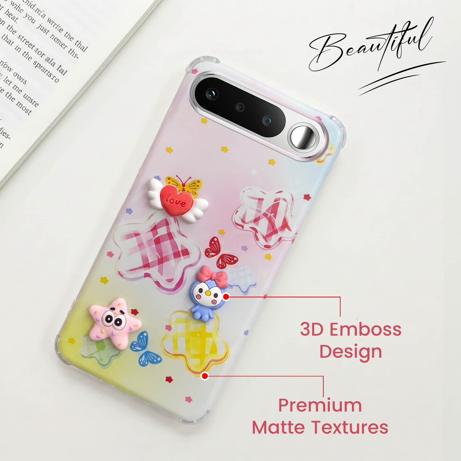 For Realme 16 Back Cover Case (3D Cute Cartoons | Hard Back Side Soft | Matte Premium Finish | HD Printing)