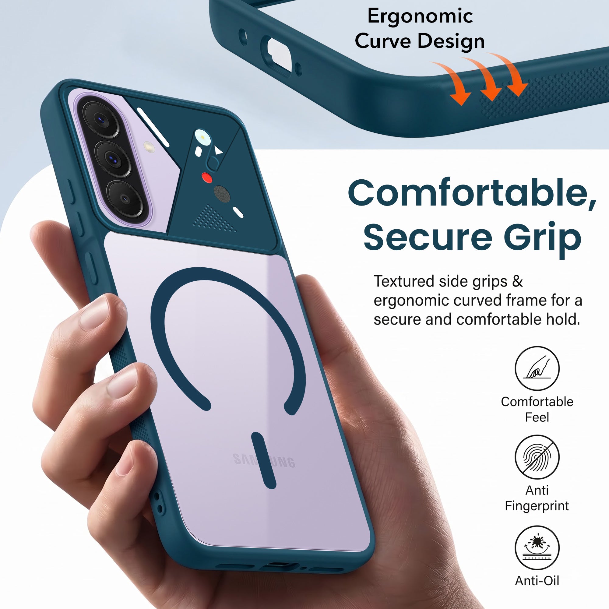 For Samsung Galaxy A37 5G Back Cover Case Lifetime Anti-Yellow Clear (Camera Protection | Side Grip | Wireless MagSafe Compatible)