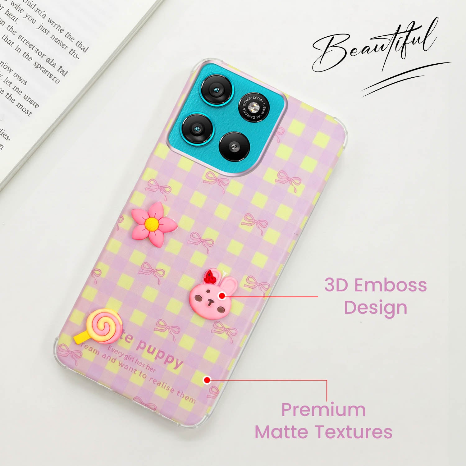 For Motorola Moto G67 Power | G57 Power Back Cover Case (3D Cute Cartoons | Hard Back Side Soft | Matte Premium Finish | HD Printing)