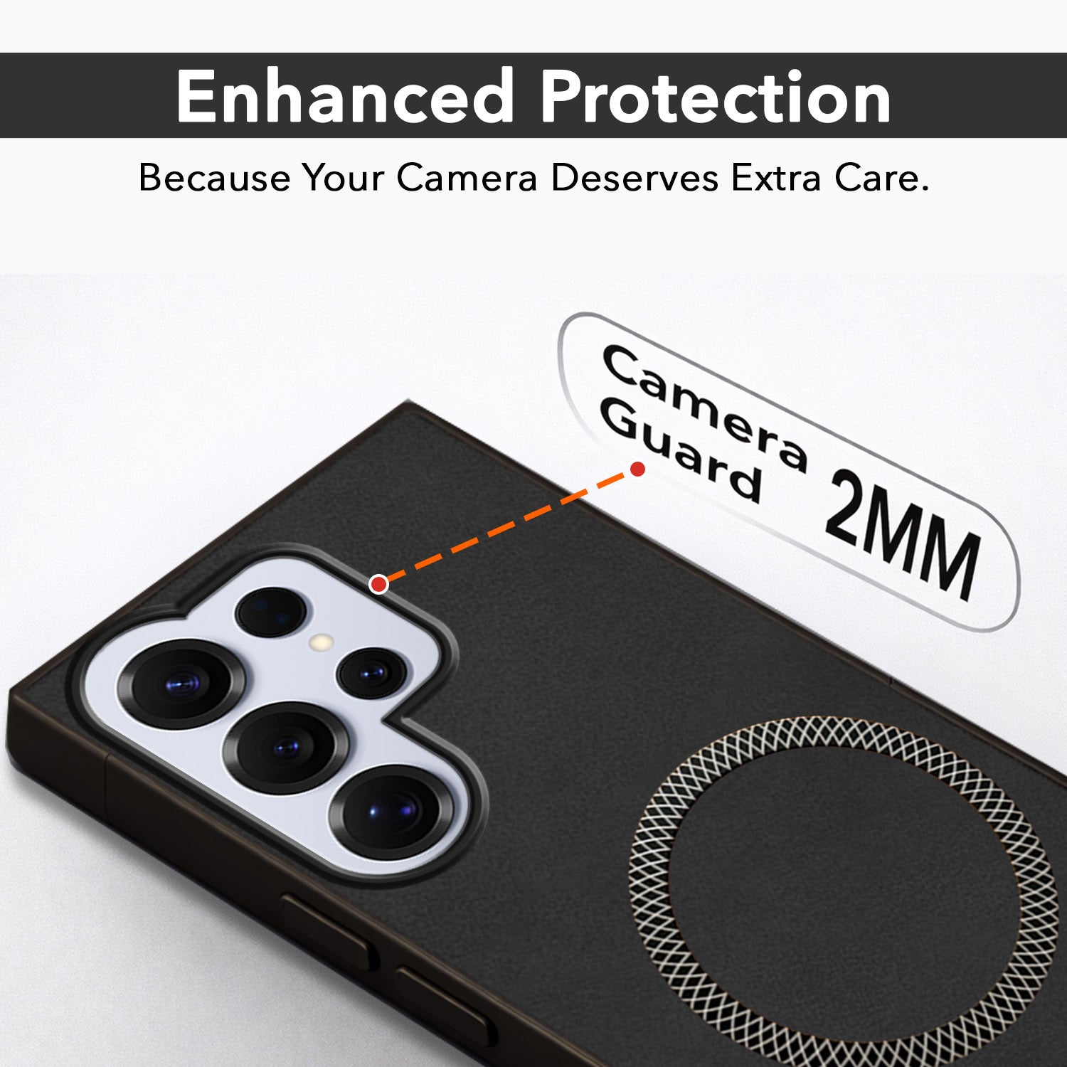 For Samsung Galaxy S25 Ultra Back Cover Case (Sleek Leather Finish | MagSafe Compatible Wireless Charging | Camera Bump Protection)