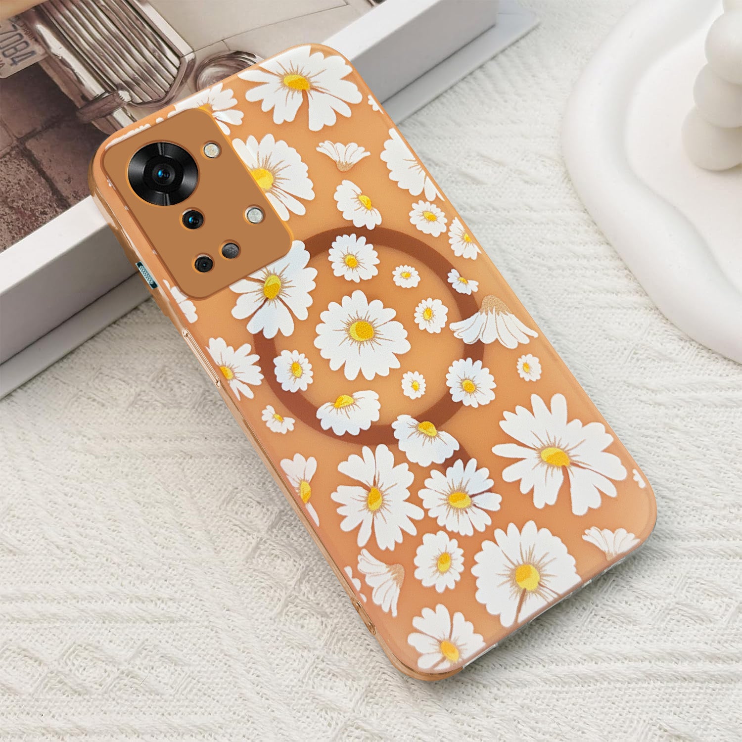 For OnePlus Nord 2T Back Cover Case (Cute Floral Design | Flower Print for Girls | MagSafe Compatible Wireless Charging)