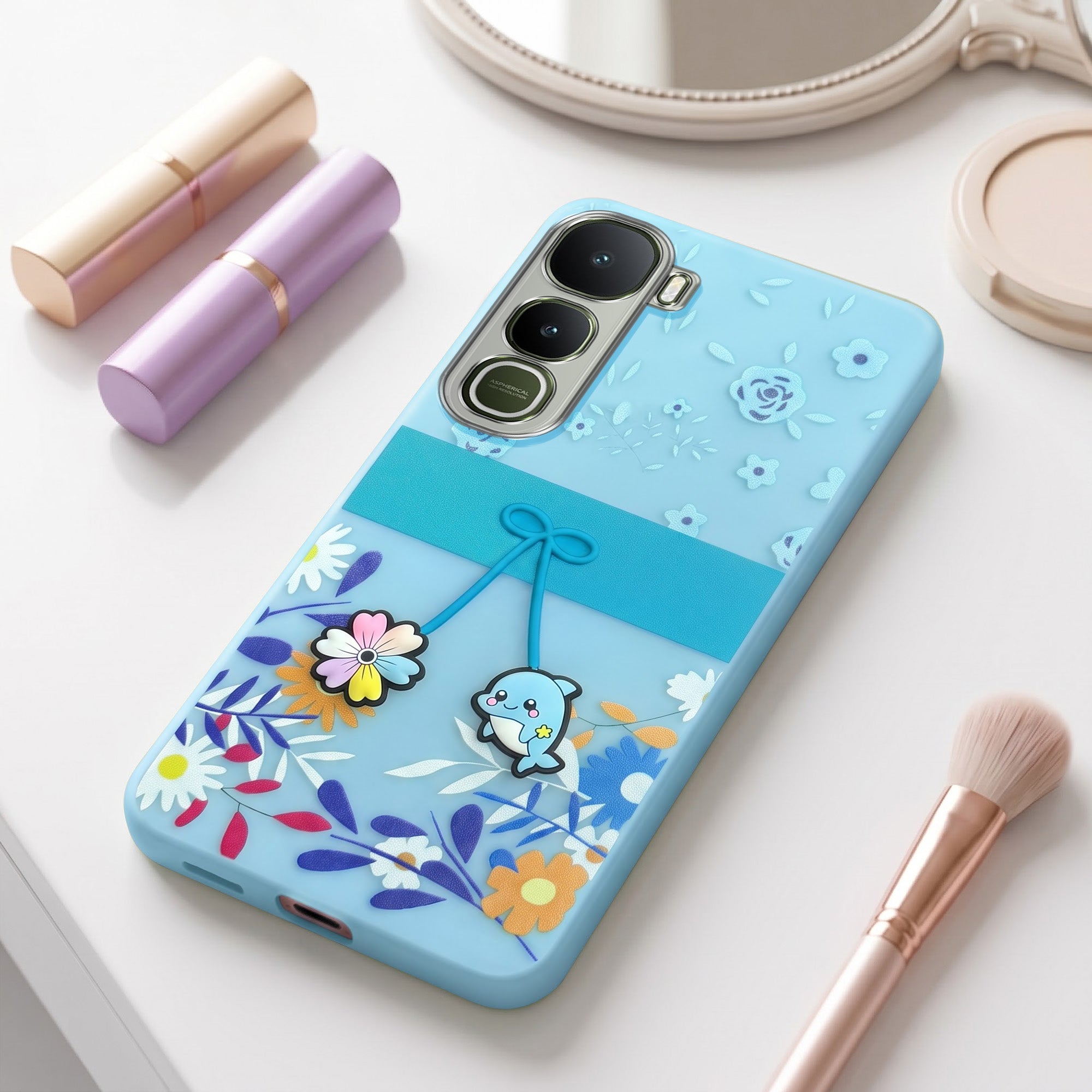 For Vivo Y400 Back Cover Case (3D Cute Cartoons | Hard Back Side Soft | atte Premium Finish | HD Printing)