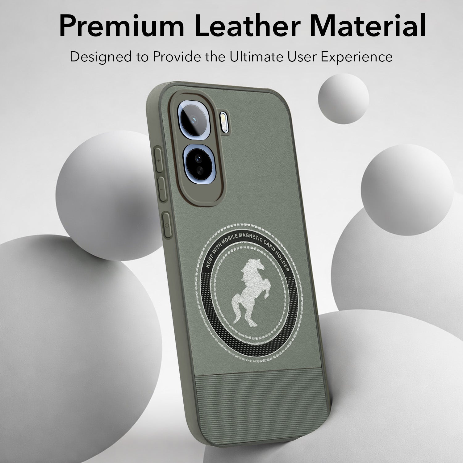 For Vivo T5 Pro 5G Back Cover Case PU Leather Finish (Professional Minimalist Texture | MagSafe Compatile | Camera Protection | Sleek Sober Formal) (Copy)