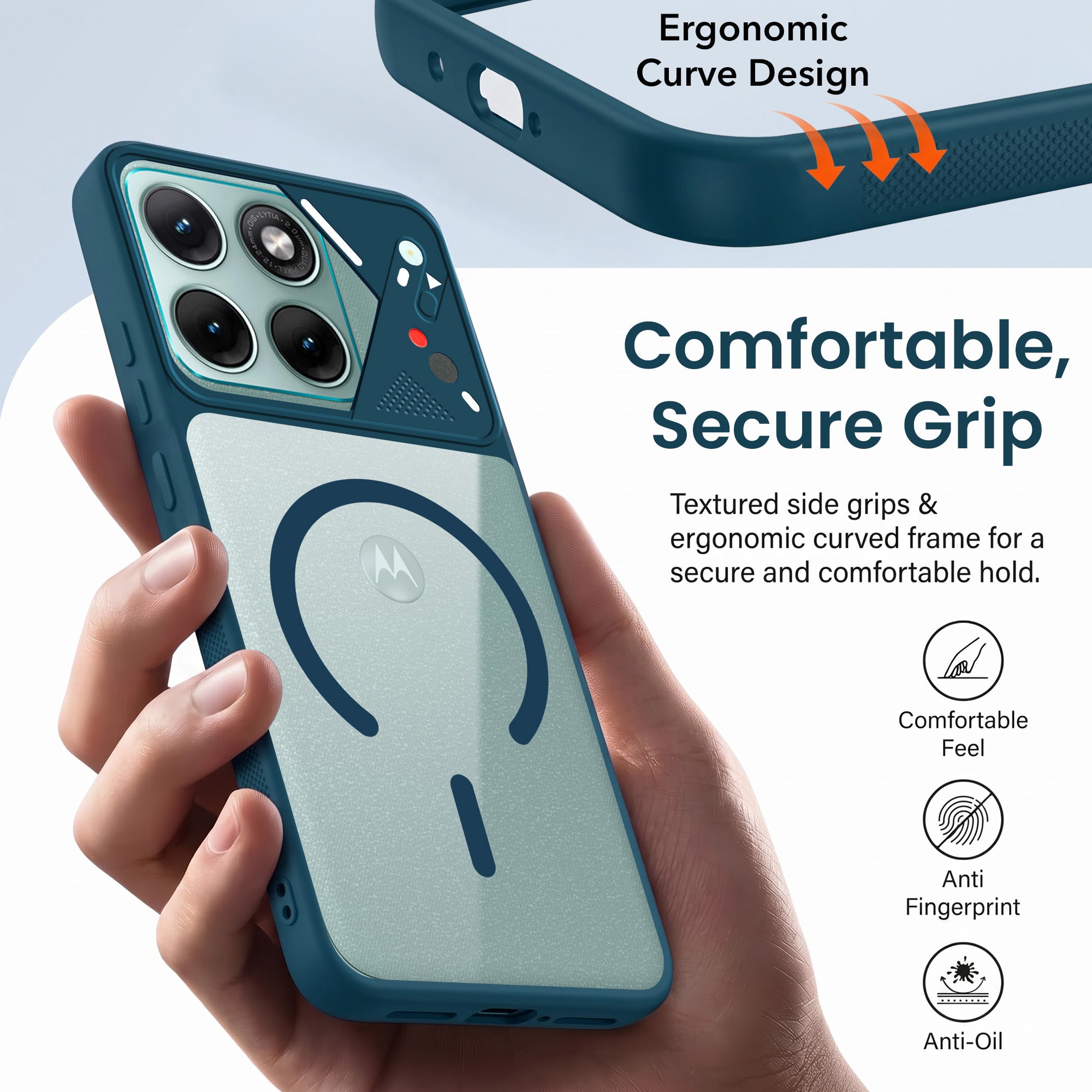 For Motorola Moto Edge 70 Fusion Back Cover Case Lifetime Anti-Yellow Clear (Camera Protection | Side Grip | Wireless MagSafe Compatible)