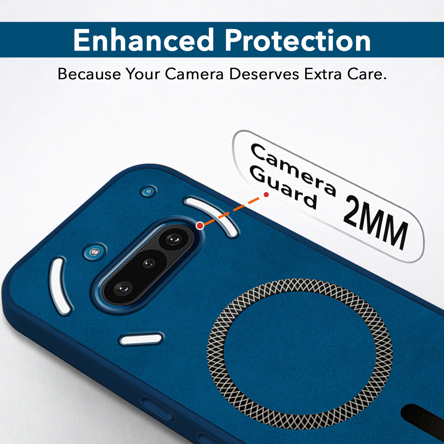 For Nothing Phone 3A 5G Back Cover Case Leather Finish (MagSafe Compatible Wireless Charging | Soft Touch | Camera Bump Protection)