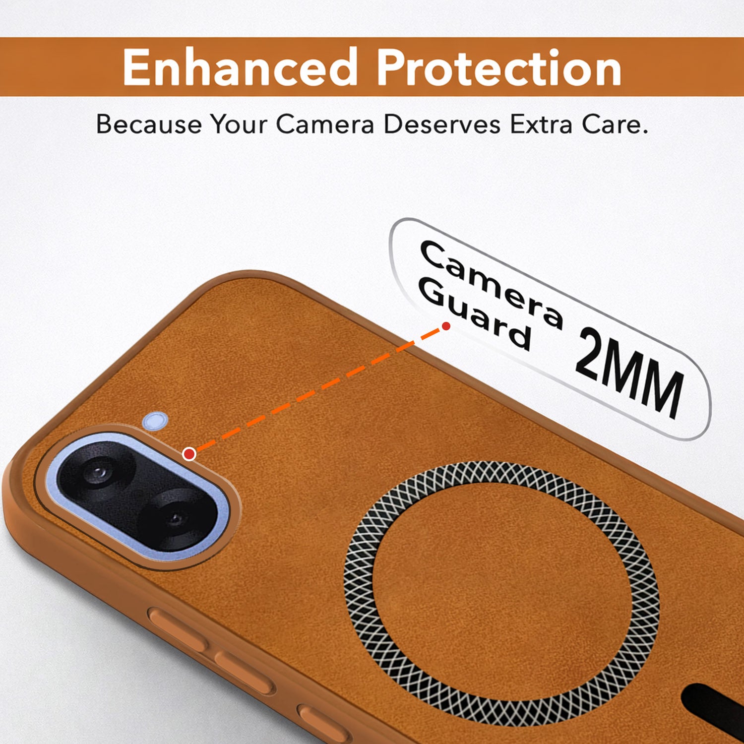 For Oneplus Nord CE 5 Back Cover Case Leather Finish (MagSafe Compatible Wireless Charging | Soft Touch | Camera Bump Protection)