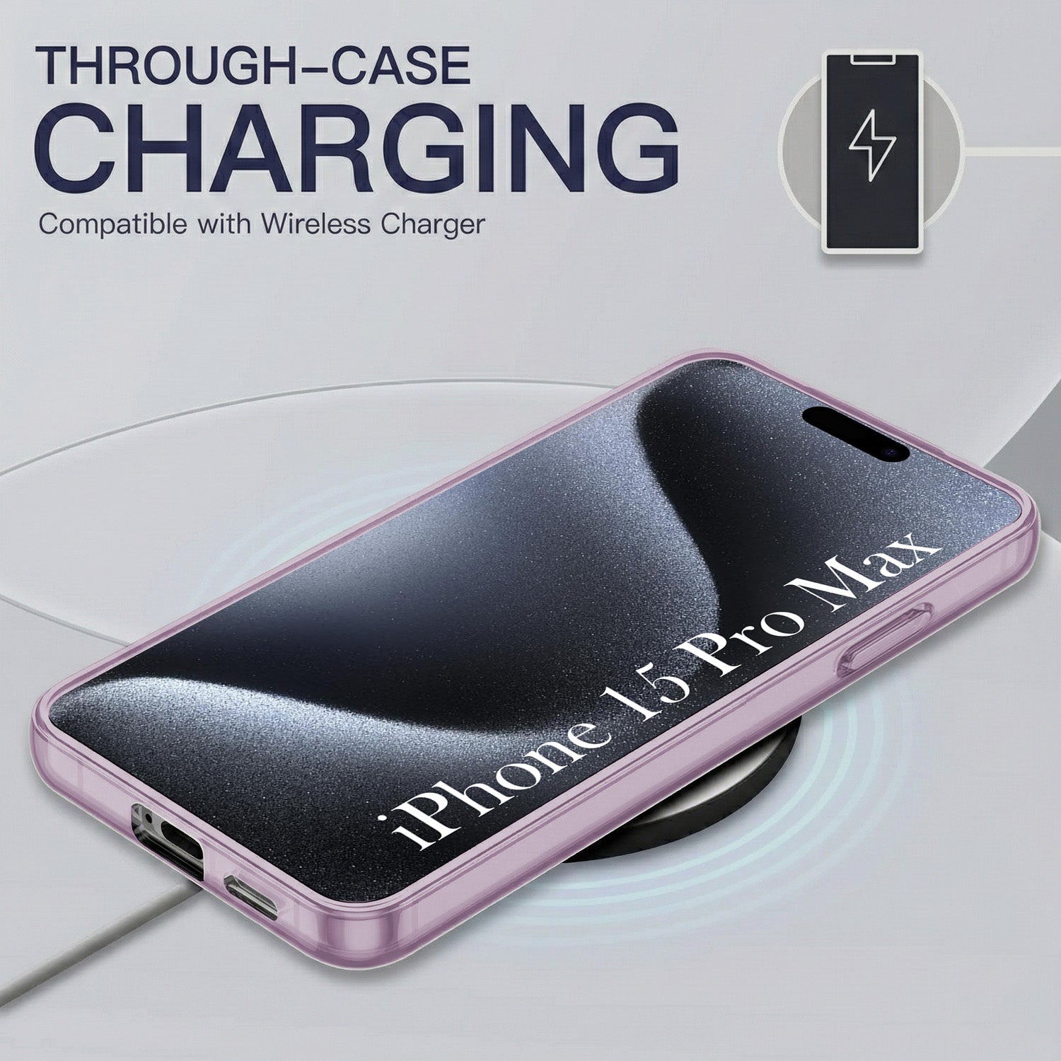 For Apple iPhone 15 Pro Max Back Cover Case Silicone (Slim Paper Thin | Camera Protection Bump | Minimalist Professional | Soft Flexible)
